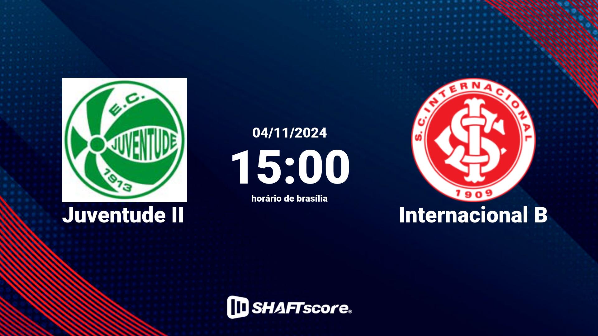 Estatísticas do jogo Juventude II vs Internacional B 04.11 15:00