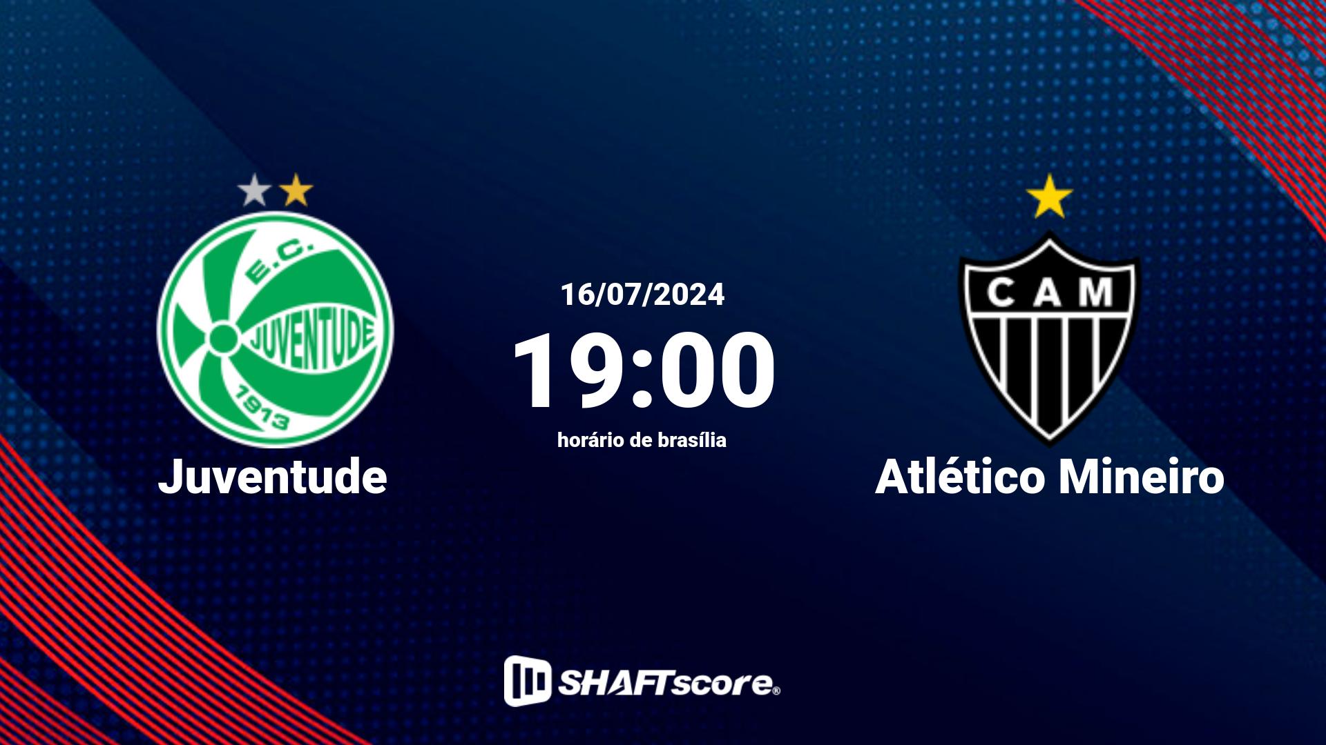 Estatísticas do jogo Juventude vs Atlético Mineiro 16.07 19:00