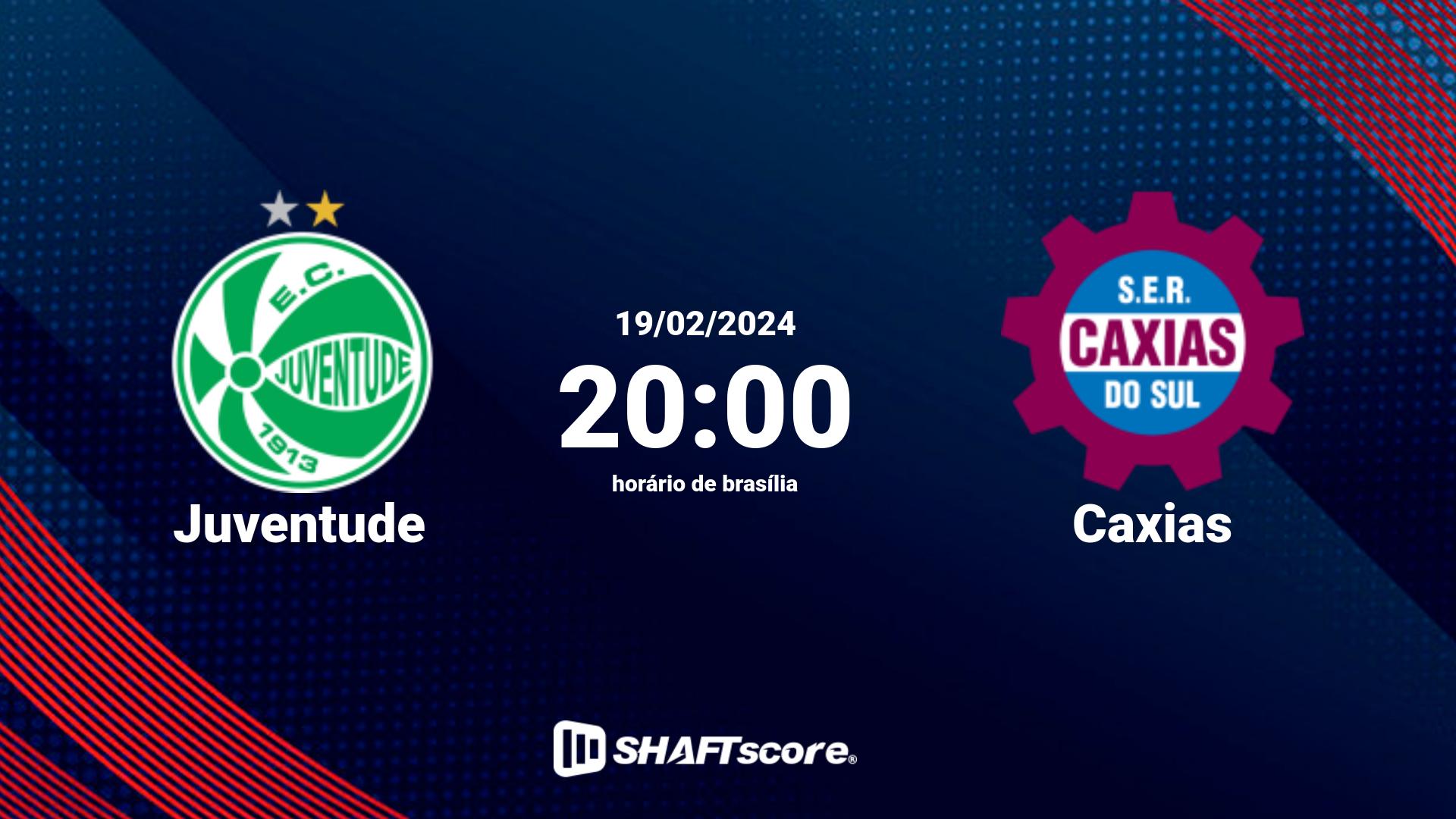 Estatísticas do jogo Juventude vs Caxias 19.02 20:00