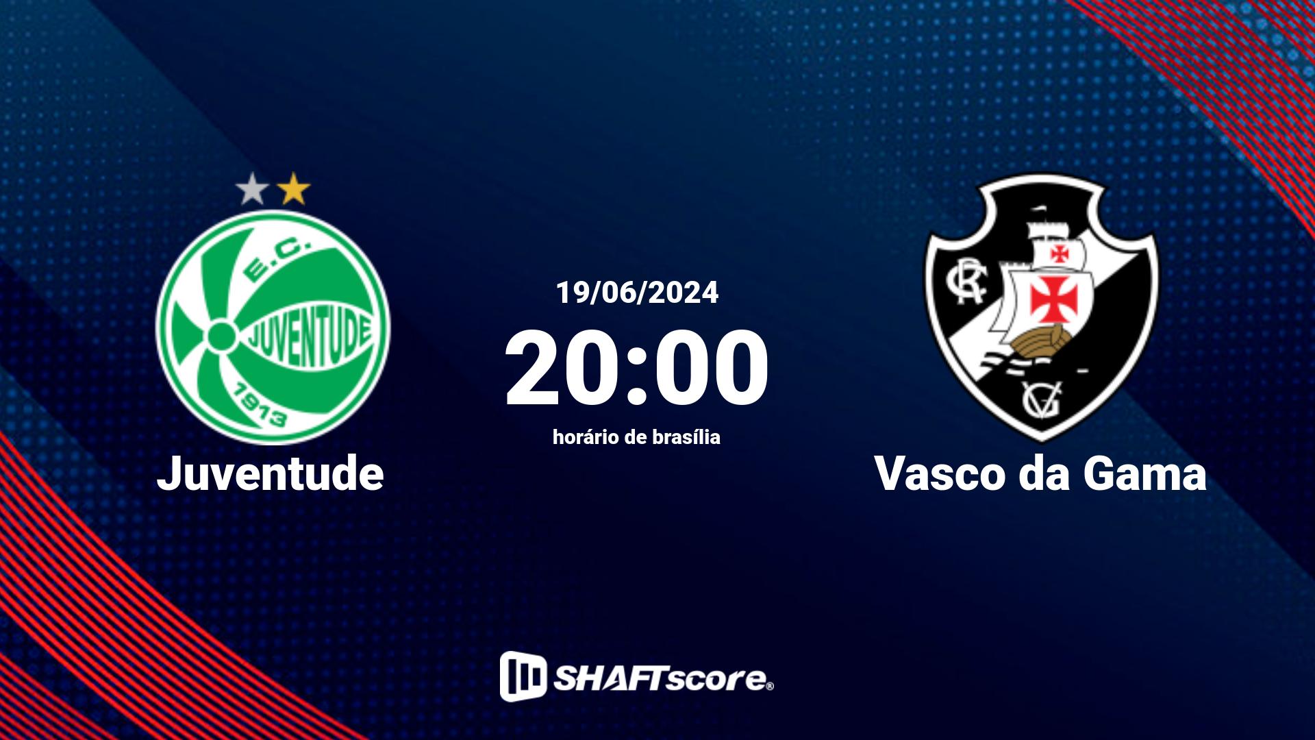 Estatísticas do jogo Juventude vs Vasco da Gama 19.06 20:00