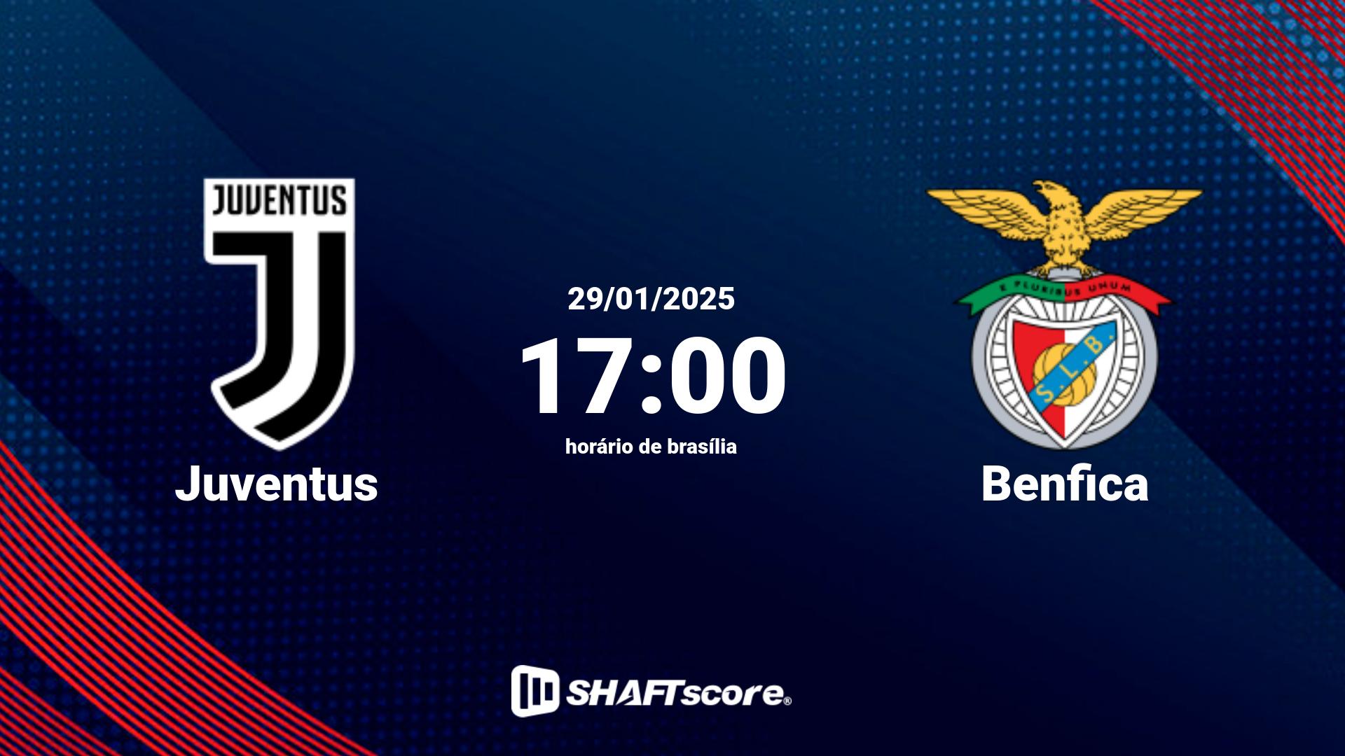 Estatísticas do jogo Juventus vs Benfica 29.01 17:00