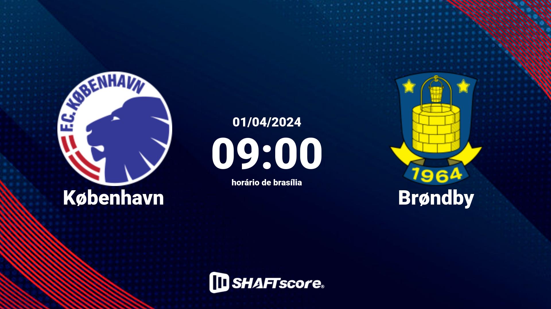 Estatísticas do jogo København vs Brøndby 01.04 09:00