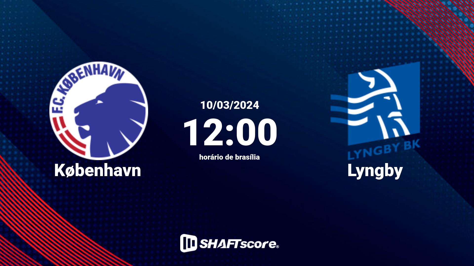 Estatísticas do jogo København vs Lyngby 10.03 12:00