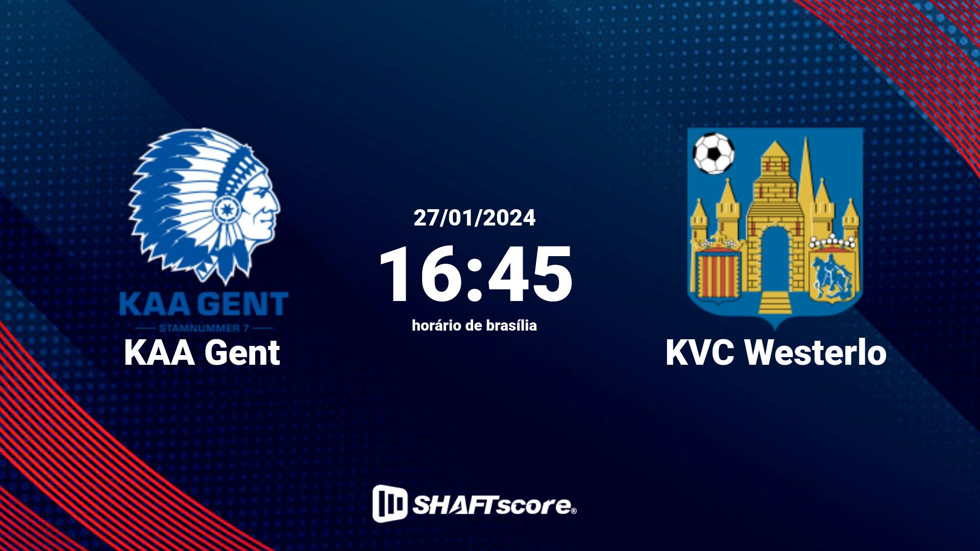 Estatísticas do jogo KAA Gent vs KVC Westerlo 27.01 16:45