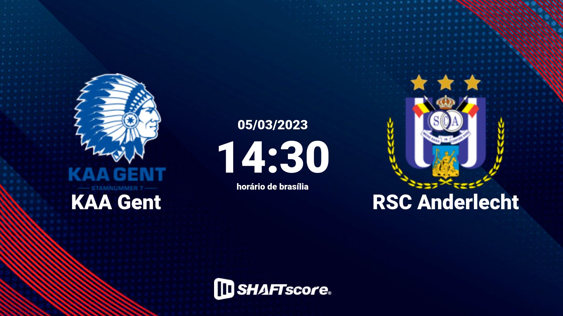 Estatísticas do jogo KAA Gent vs RSC Anderlecht 05.03 14:30