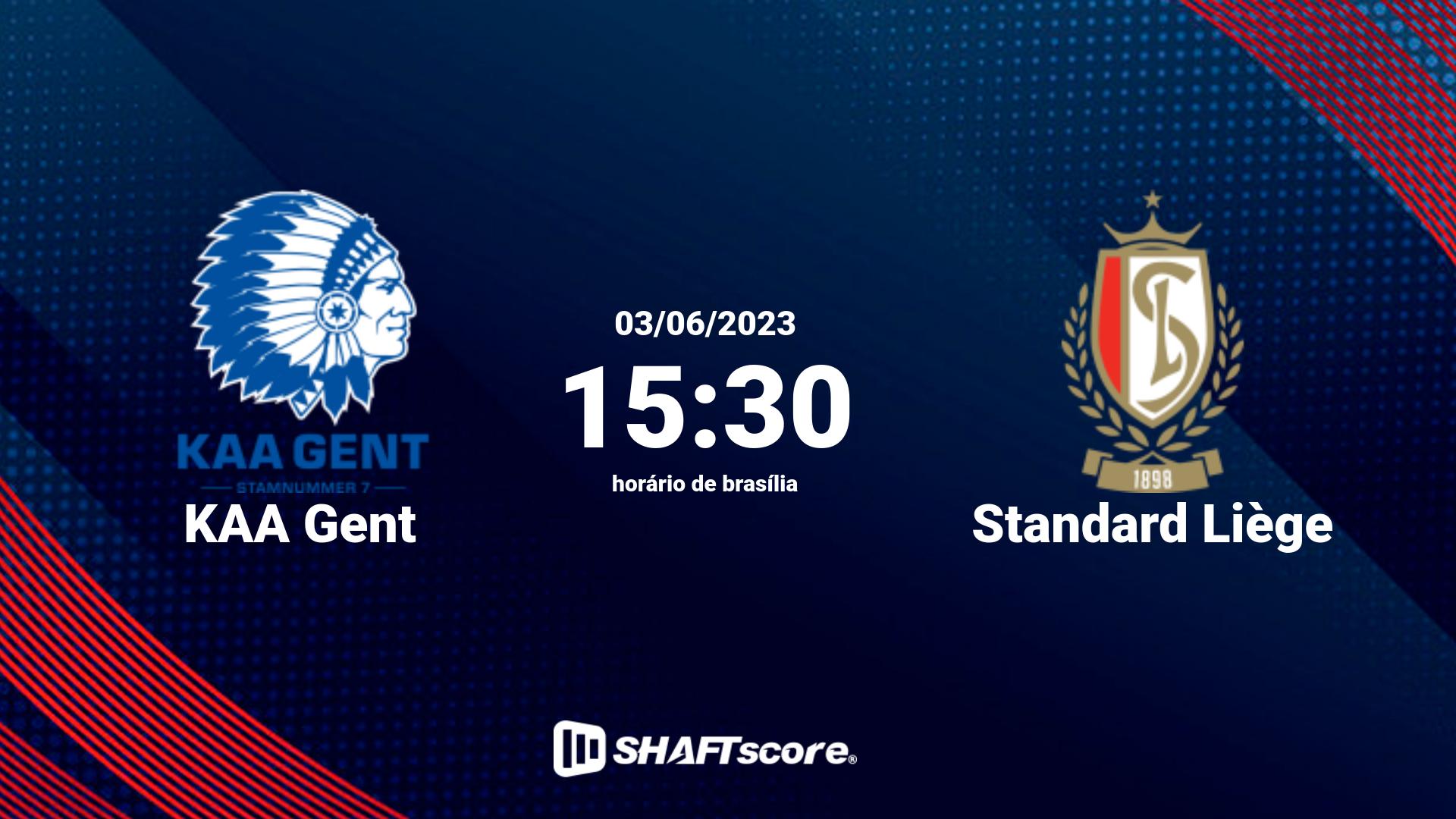 Estatísticas do jogo KAA Gent vs Standard Liège 03.06 15:30