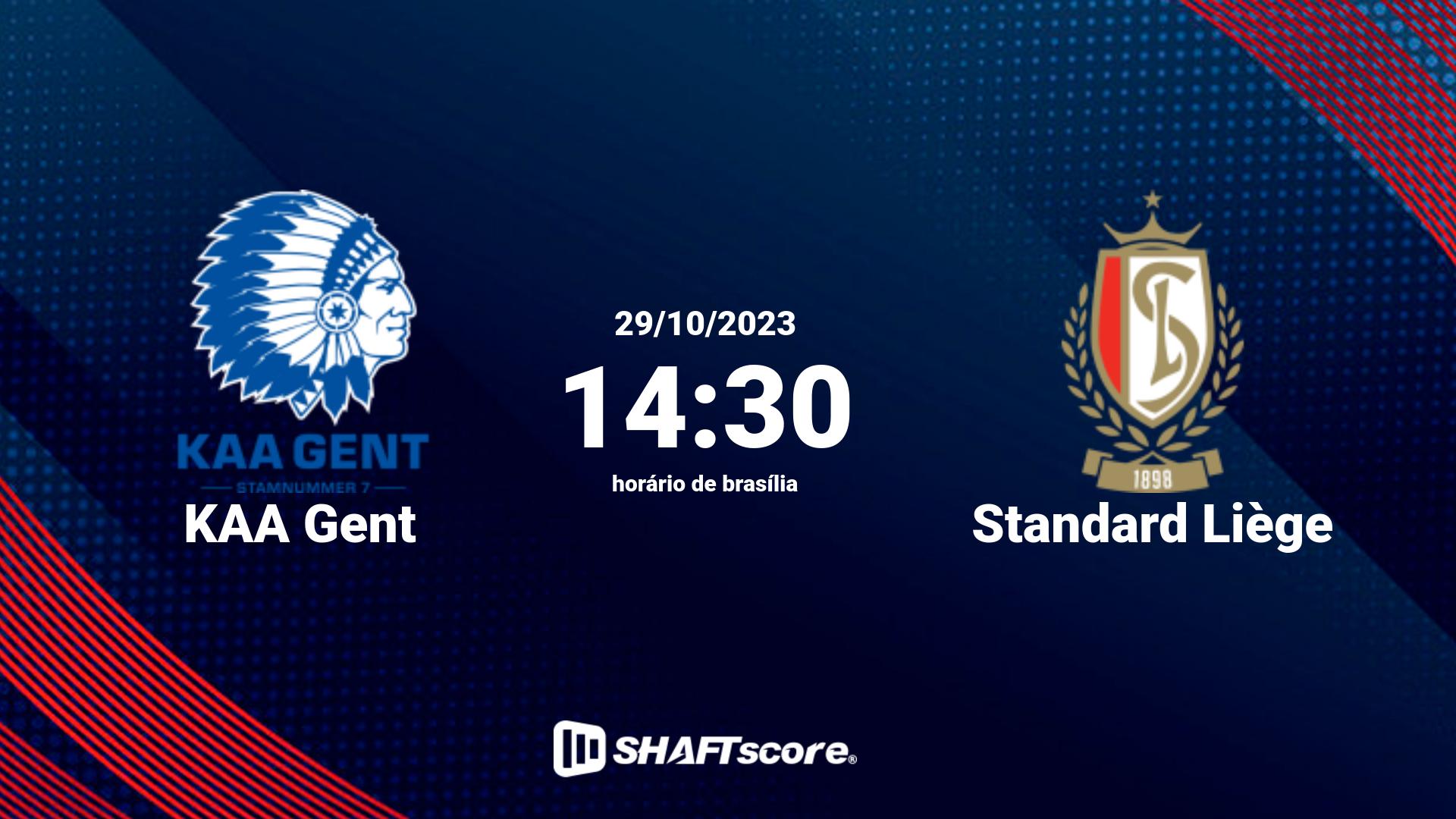Estatísticas do jogo KAA Gent vs Standard Liège 29.10 14:30