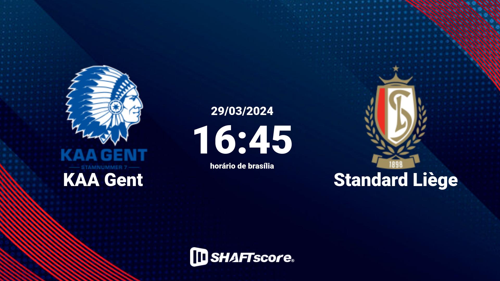 Estatísticas do jogo KAA Gent vs Standard Liège 29.03 16:45