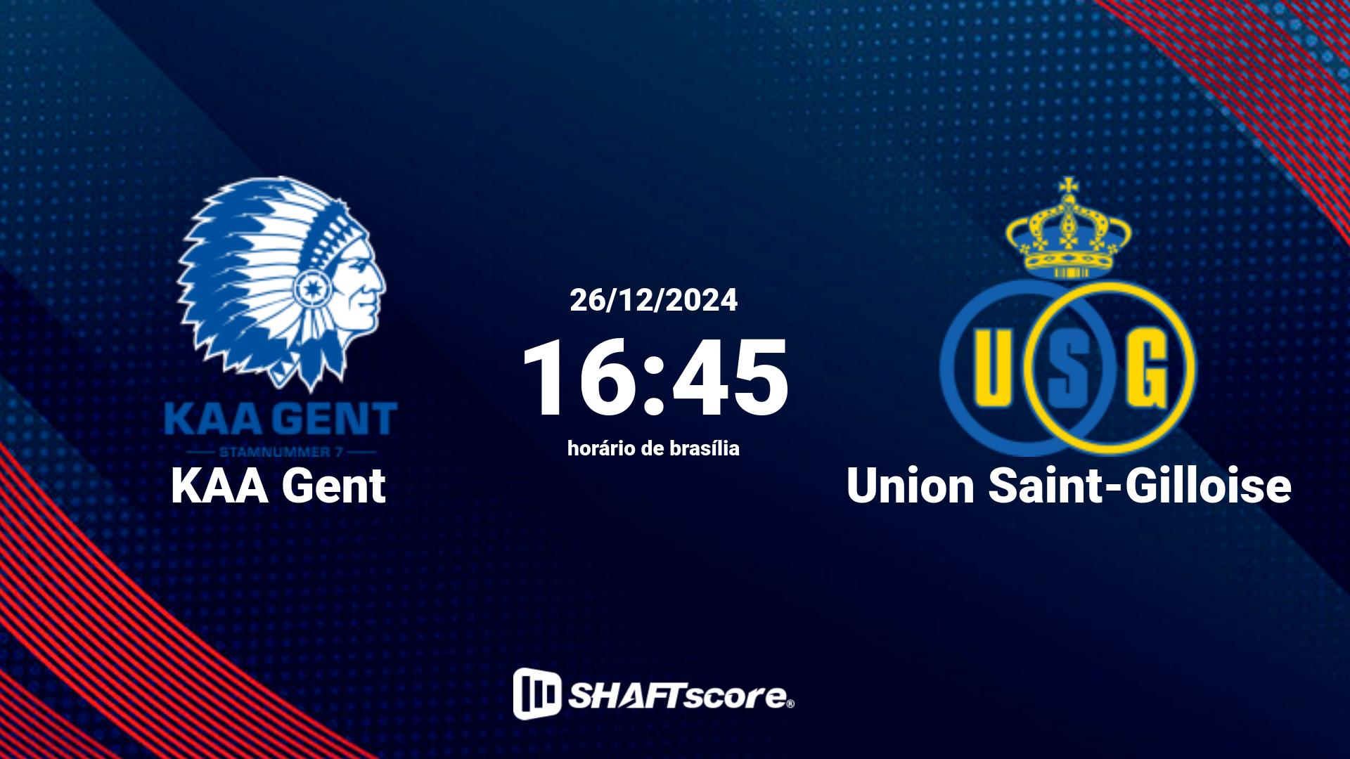 Estatísticas do jogo KAA Gent vs Union Saint-Gilloise 26.12 16:45