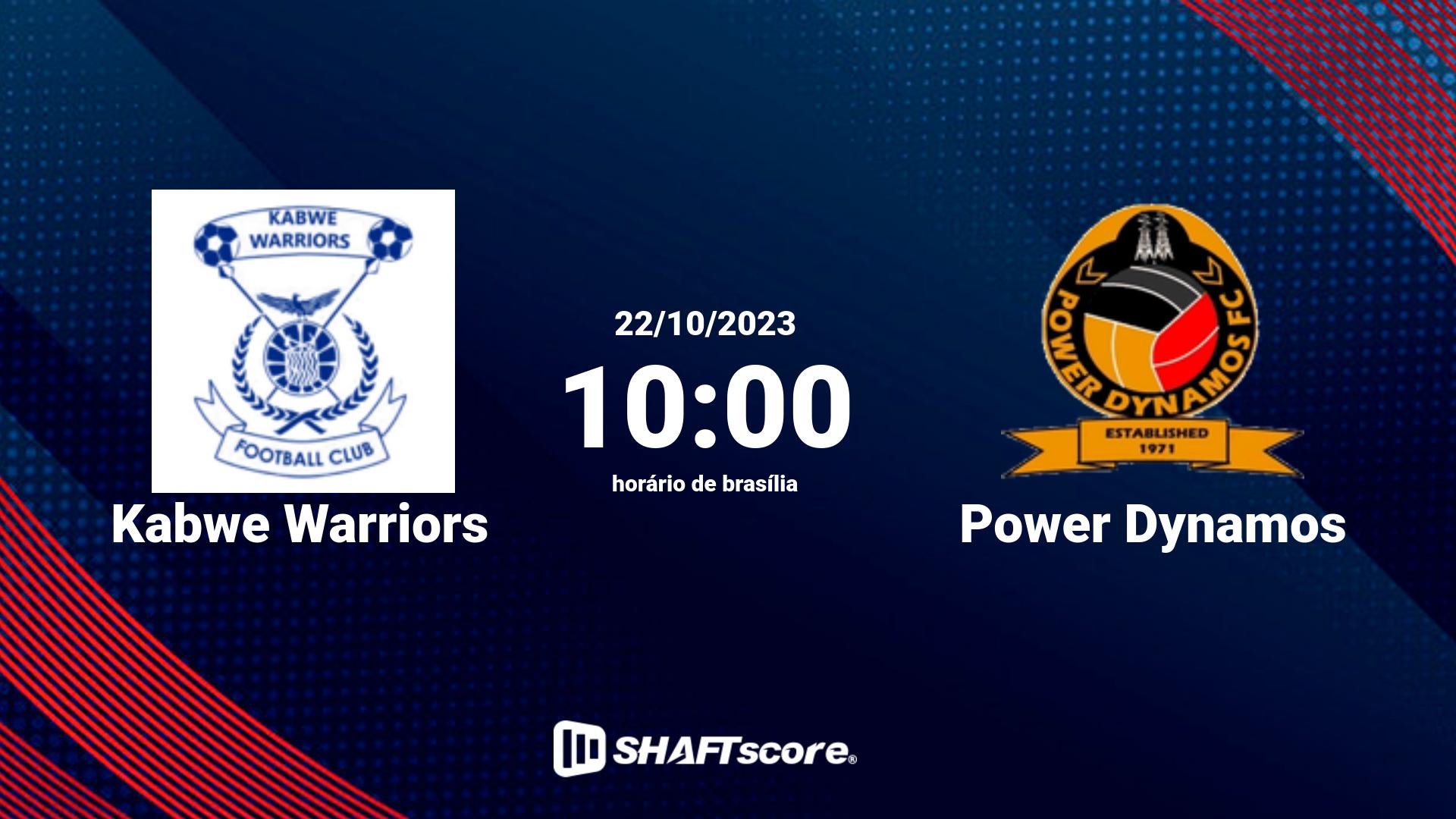 Estatísticas do jogo Kabwe Warriors vs Power Dynamos 22.10 10:00