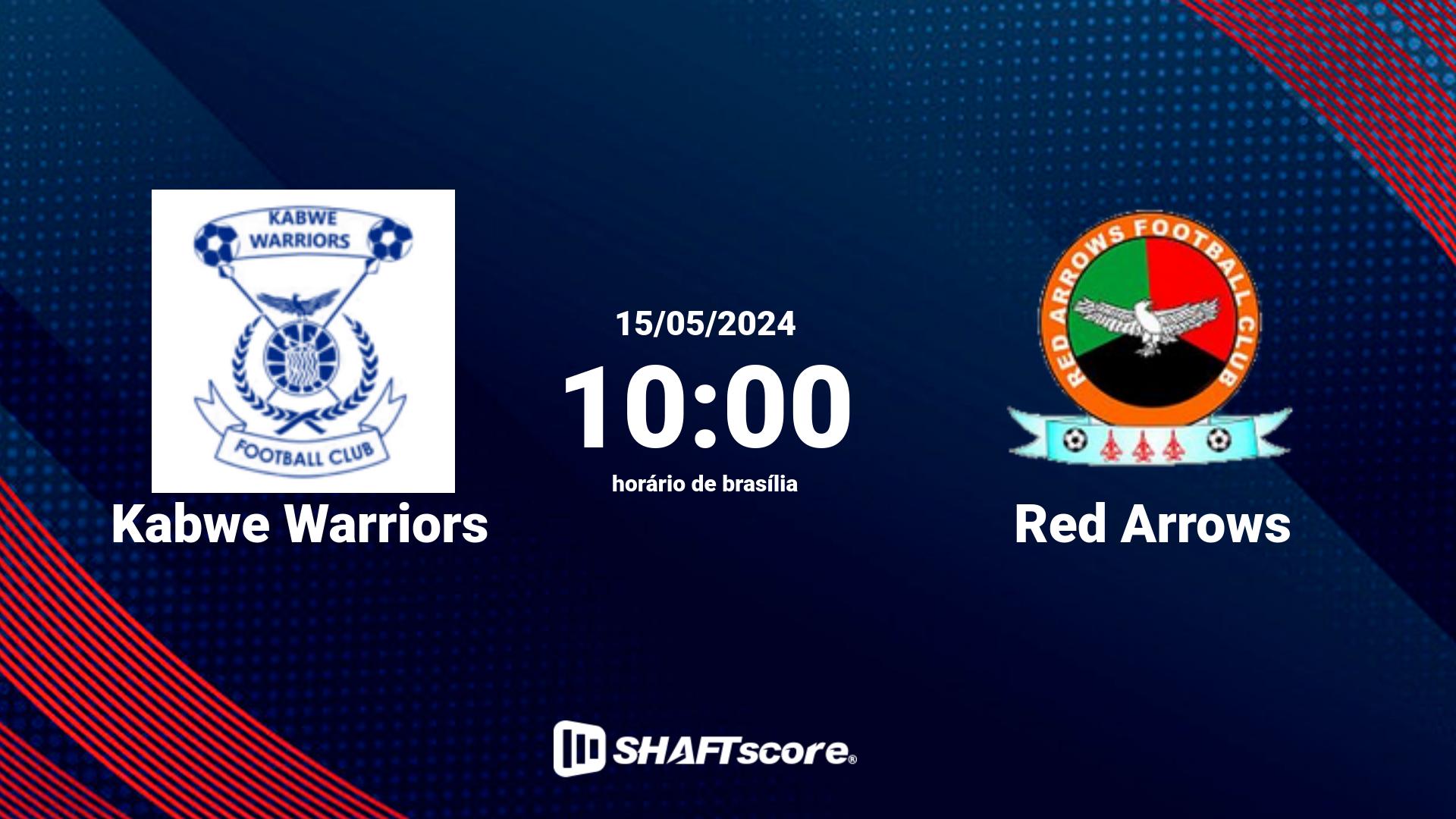 Estatísticas do jogo Kabwe Warriors vs Red Arrows 15.05 10:00