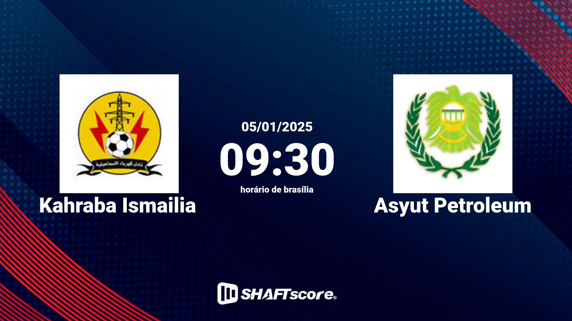 Estatísticas do jogo Kahraba Ismailia vs Asyut Petroleum 05.01 09:30