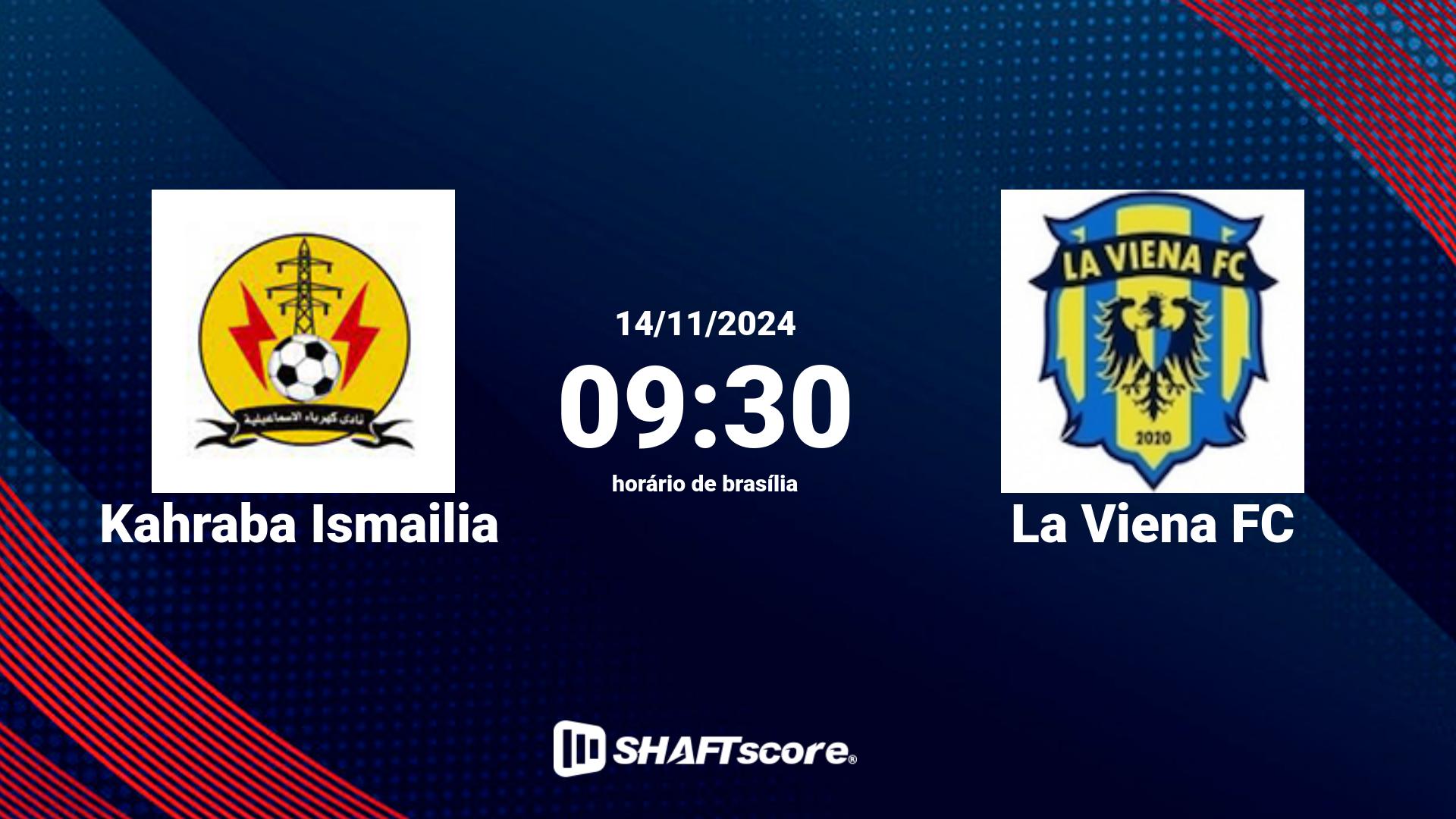 Estatísticas do jogo Kahraba Ismailia vs La Viena FC 14.11 09:30