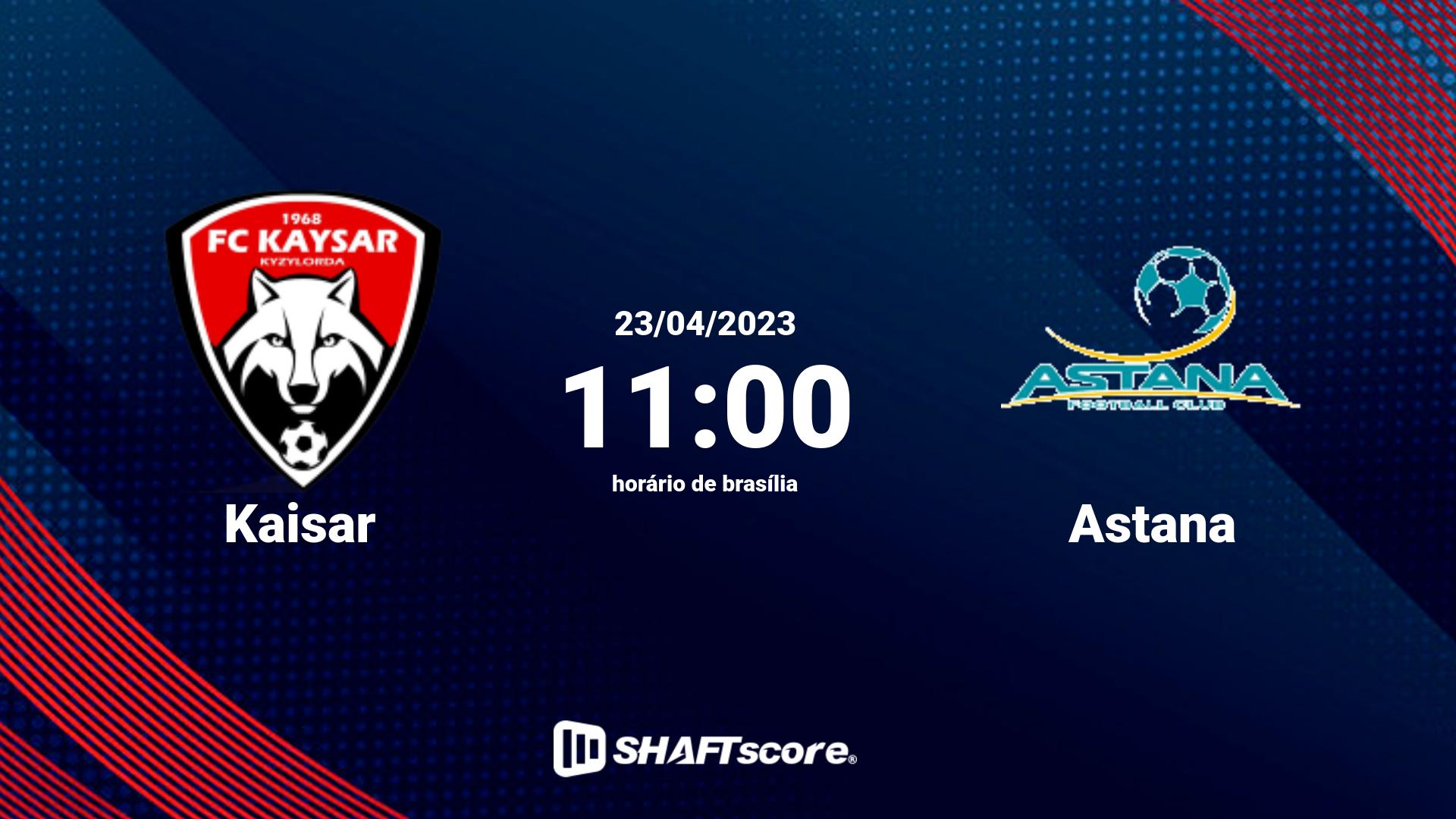Estatísticas do jogo Kaisar vs Astana 23.04 11:00