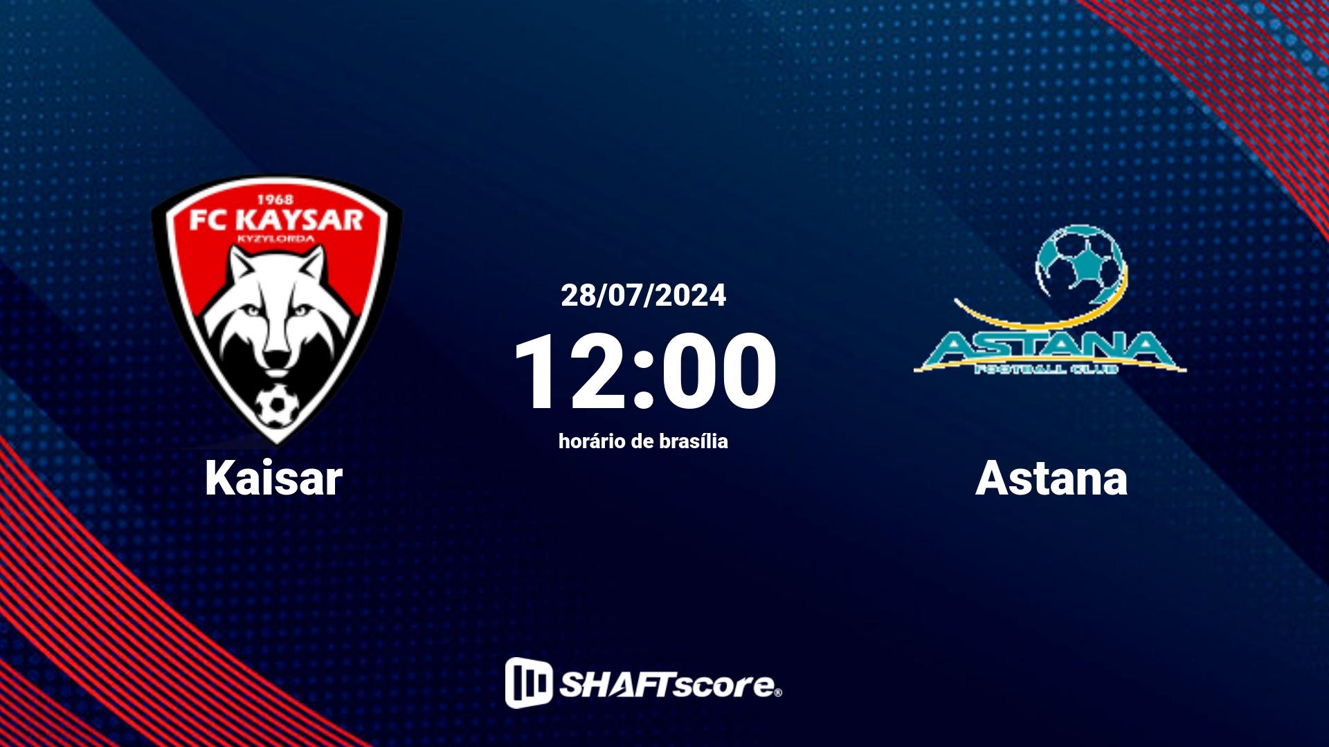 Estatísticas do jogo Kaisar vs Astana 28.07 12:00