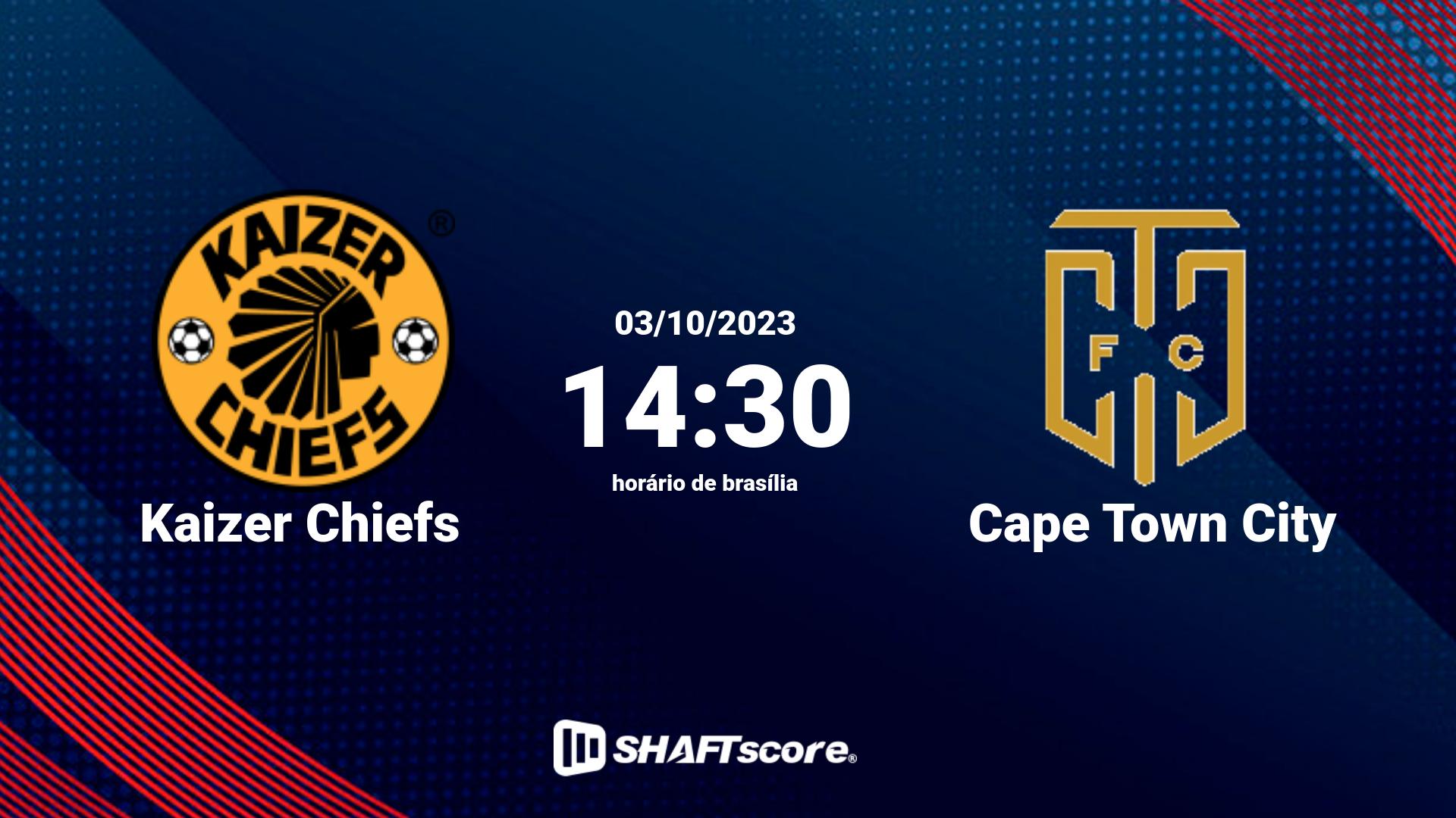 Estatísticas do jogo Kaizer Chiefs vs Cape Town City 03.10 14:30