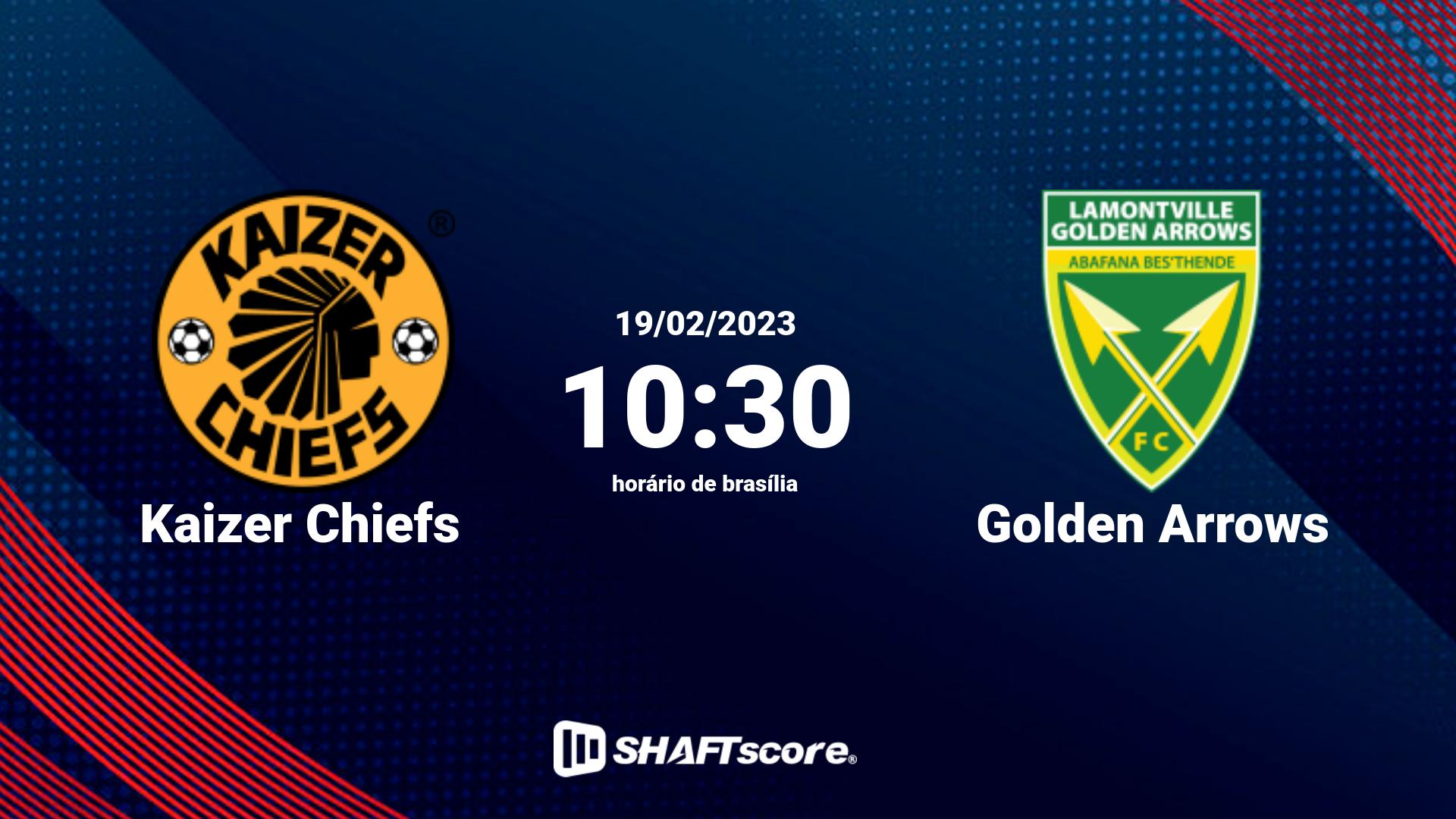 Estatísticas do jogo Kaizer Chiefs vs Golden Arrows 19.02 10:30