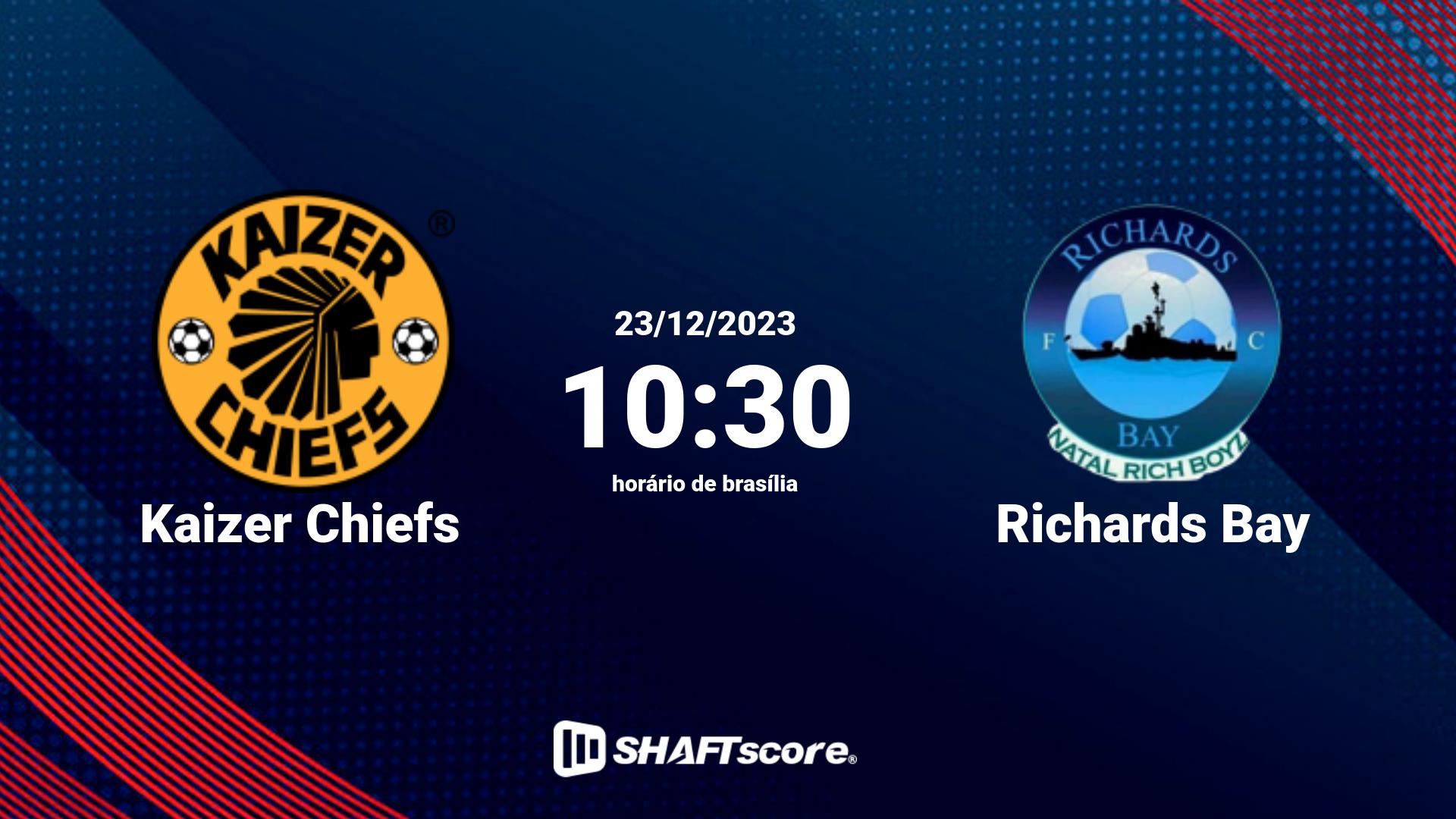 Estatísticas do jogo Kaizer Chiefs vs Richards Bay 23.12 10:30