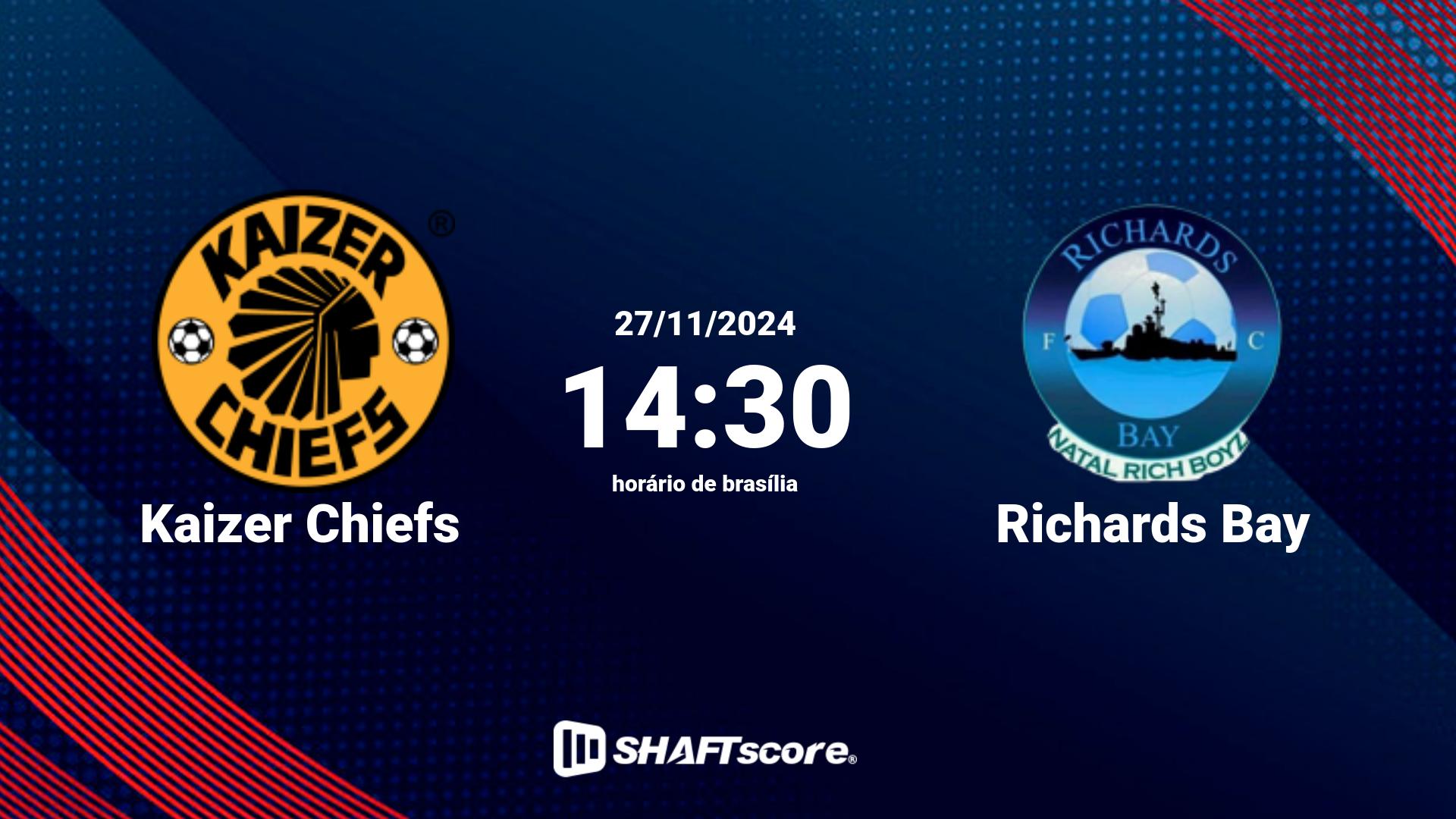 Estatísticas do jogo Kaizer Chiefs vs Richards Bay 27.11 14:30