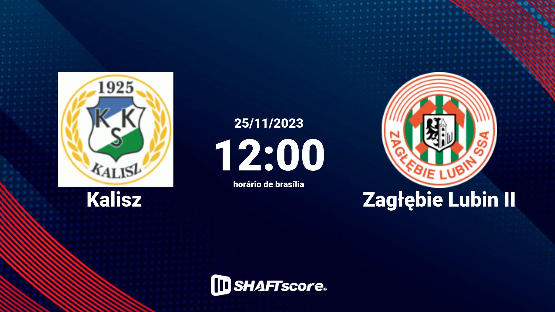 Estatísticas do jogo Kalisz vs Zagłębie Lubin II 25.11 12:00