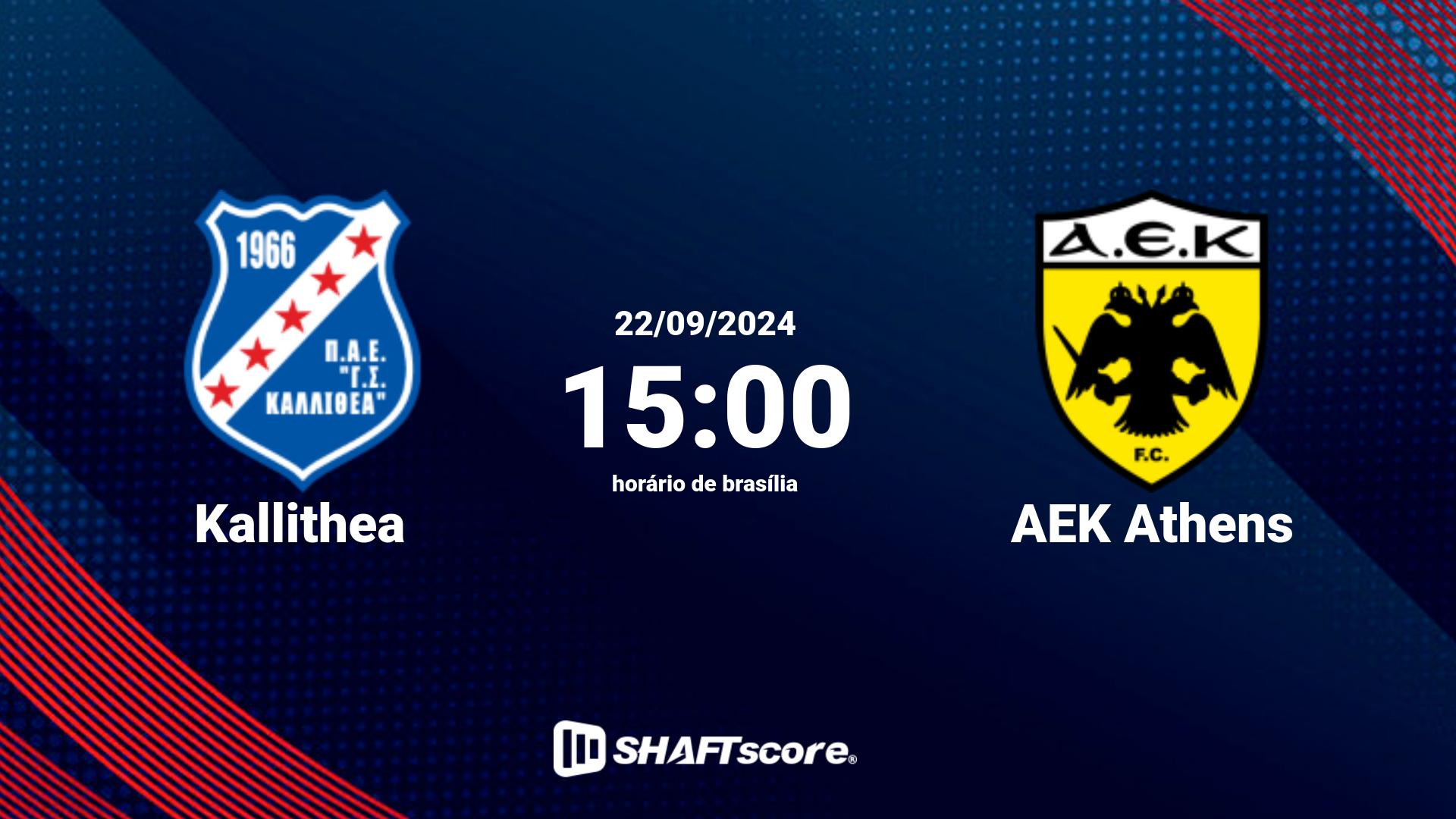 Estatísticas do jogo Kallithea vs AEK Athens 22.09 15:00