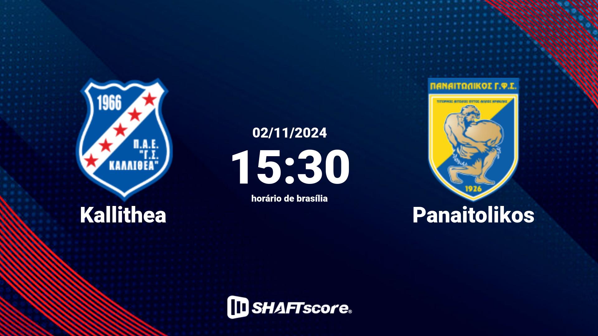 Estatísticas do jogo Kallithea vs Panaitolikos 02.11 15:30