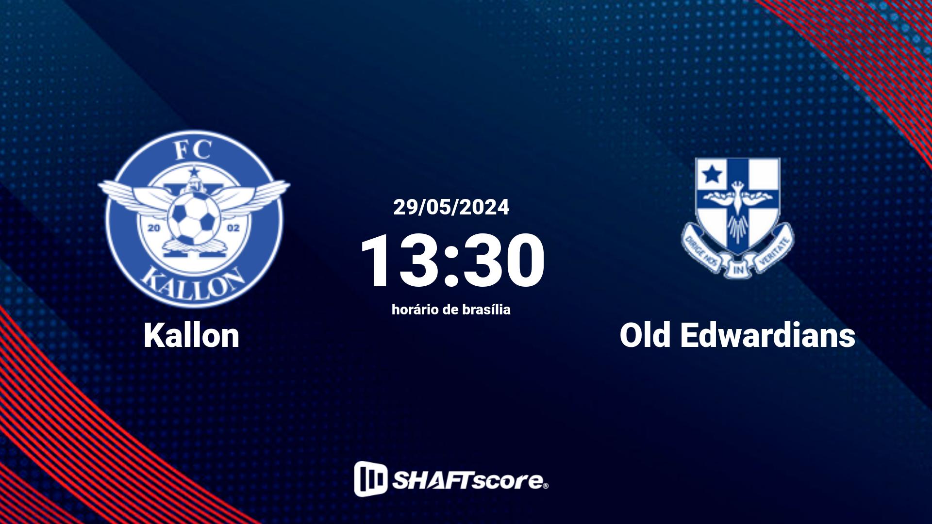 Estatísticas do jogo Kallon vs Old Edwardians 29.05 13:30