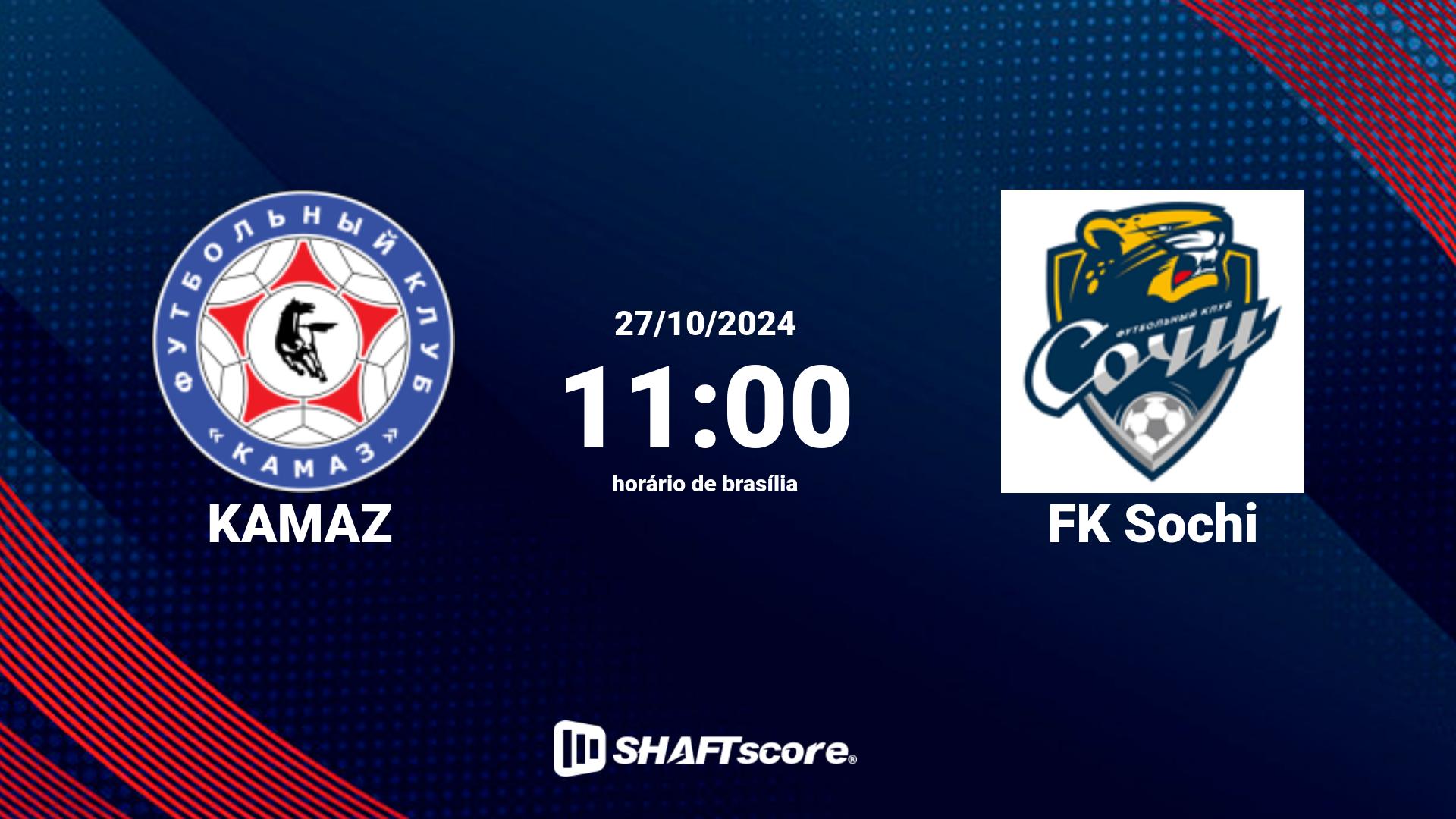 Estatísticas do jogo KAMAZ vs FK Sochi 27.10 11:00