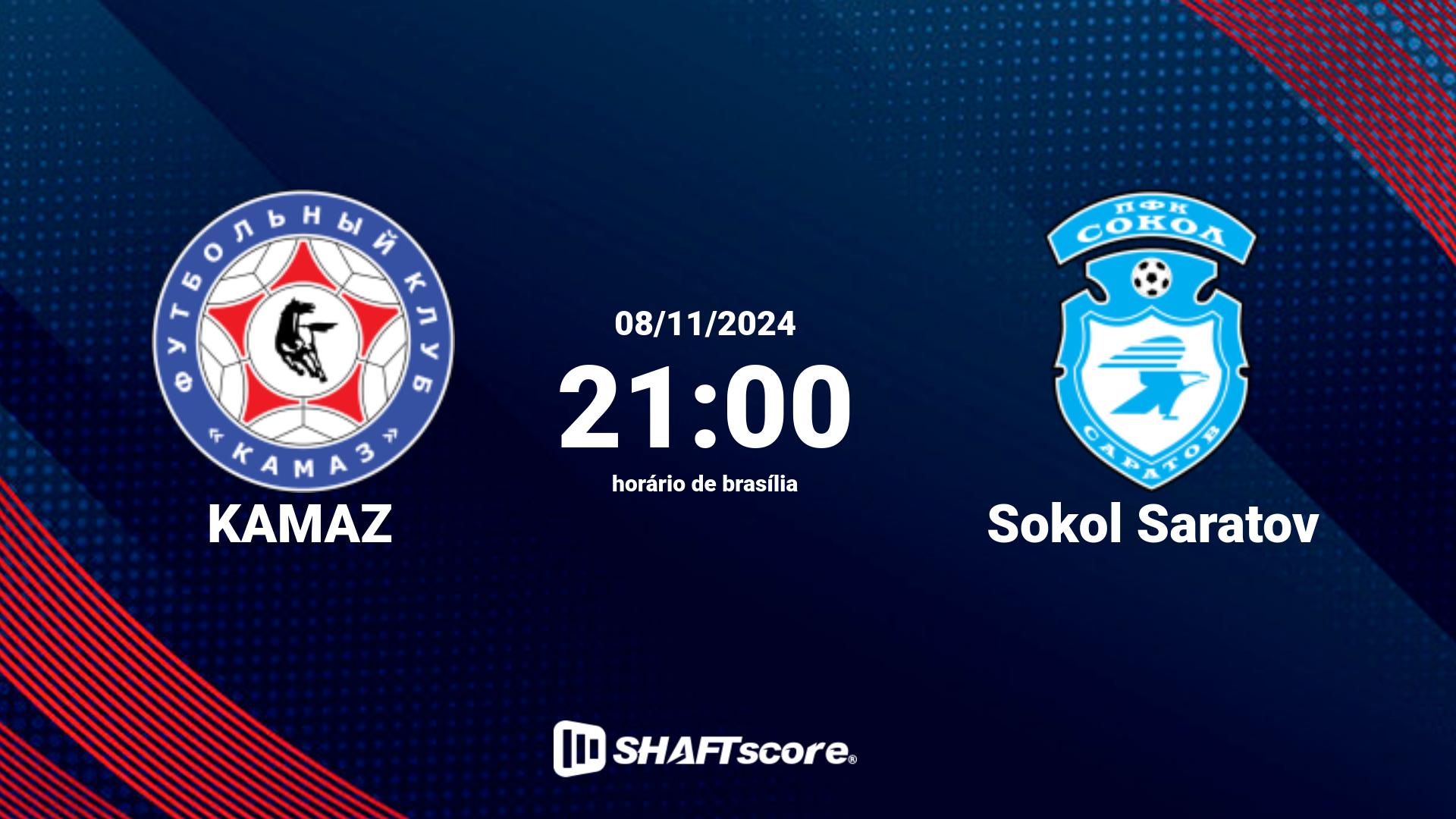 Estatísticas do jogo KAMAZ vs Sokol Saratov 08.11 21:00