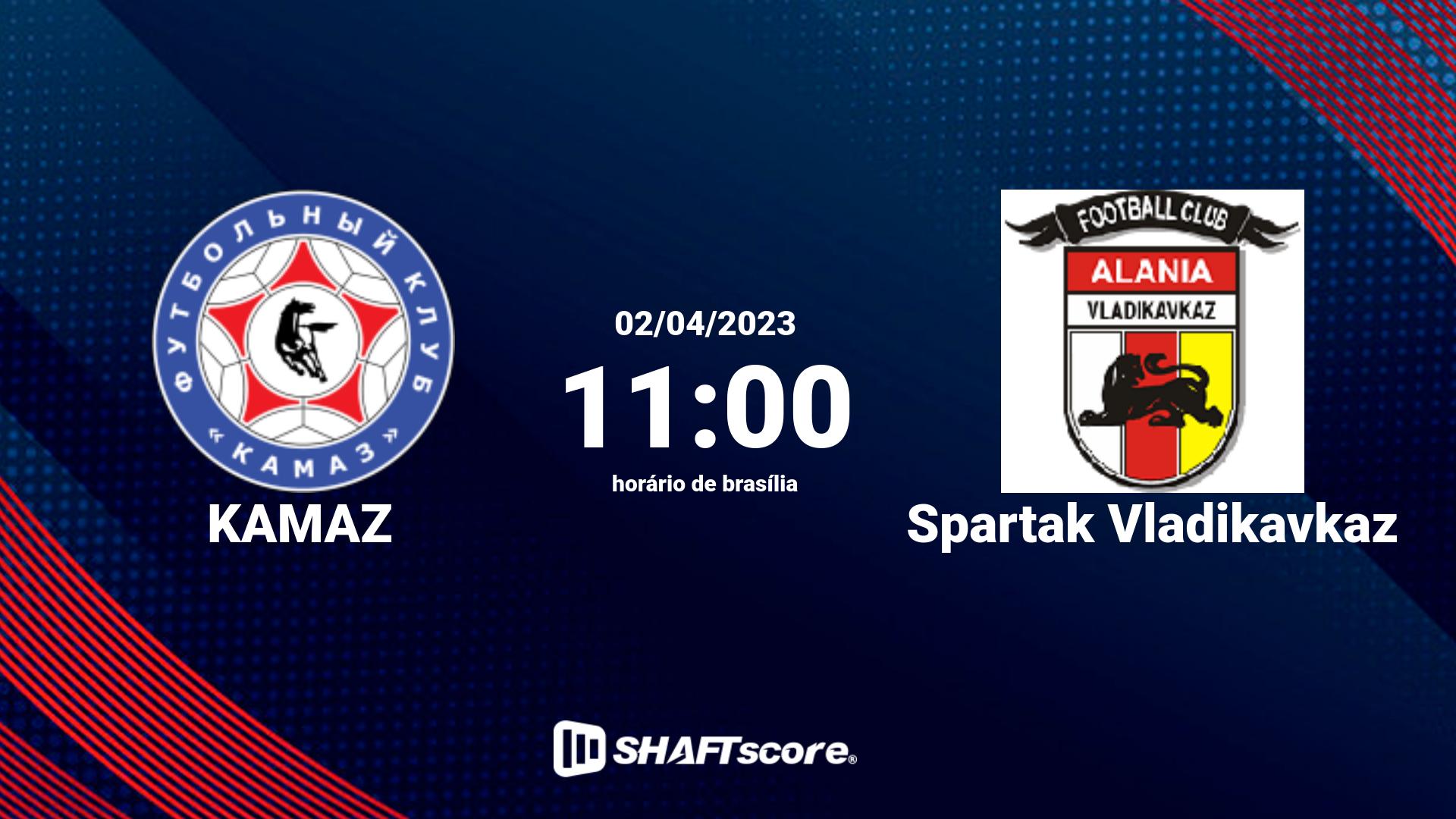 Estatísticas do jogo KAMAZ vs Spartak Vladikavkaz 02.04 11:00