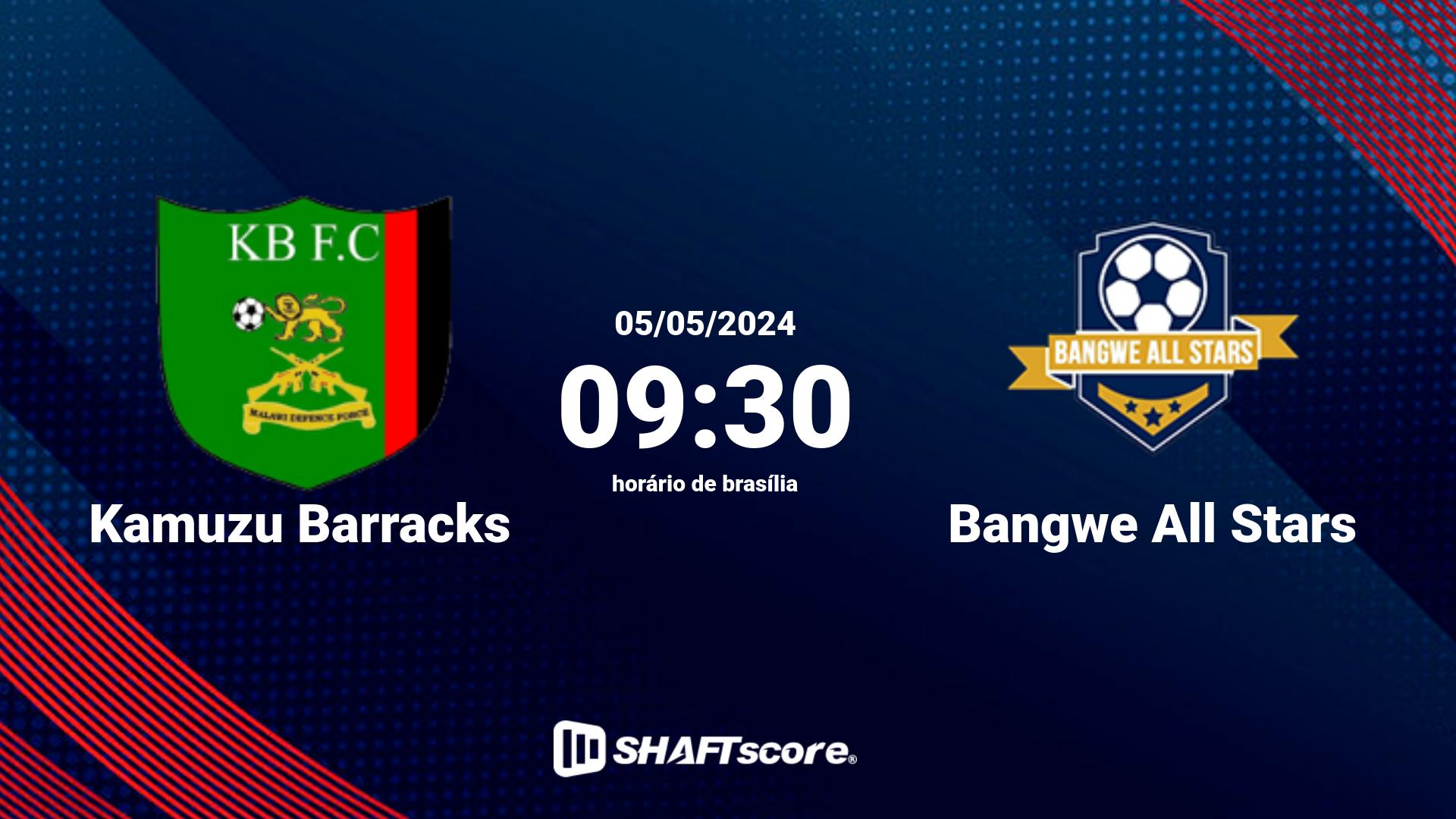 Estatísticas do jogo Kamuzu Barracks vs Bangwe All Stars 05.05 09:30