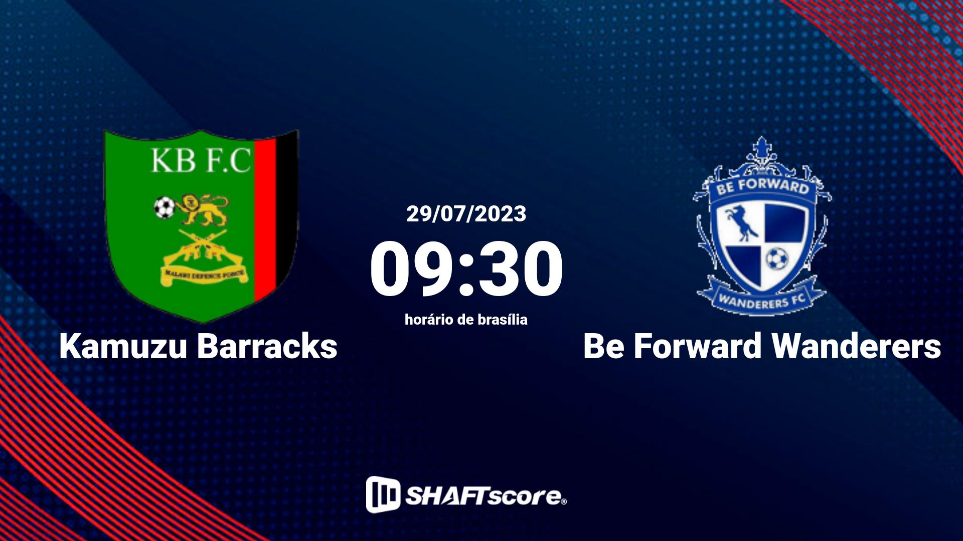 Estatísticas do jogo Kamuzu Barracks vs Be Forward Wanderers 29.07 09:30