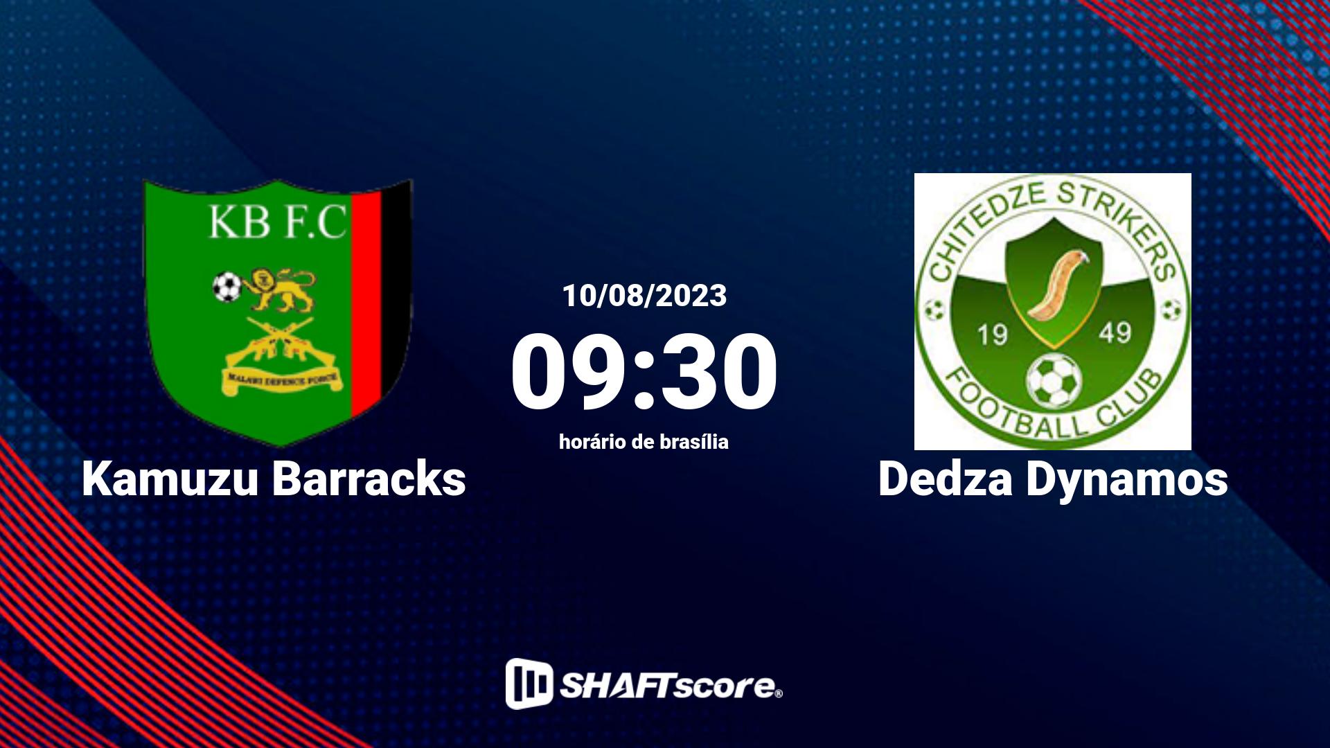 Estatísticas do jogo Kamuzu Barracks vs Dedza Dynamos 10.08 09:30