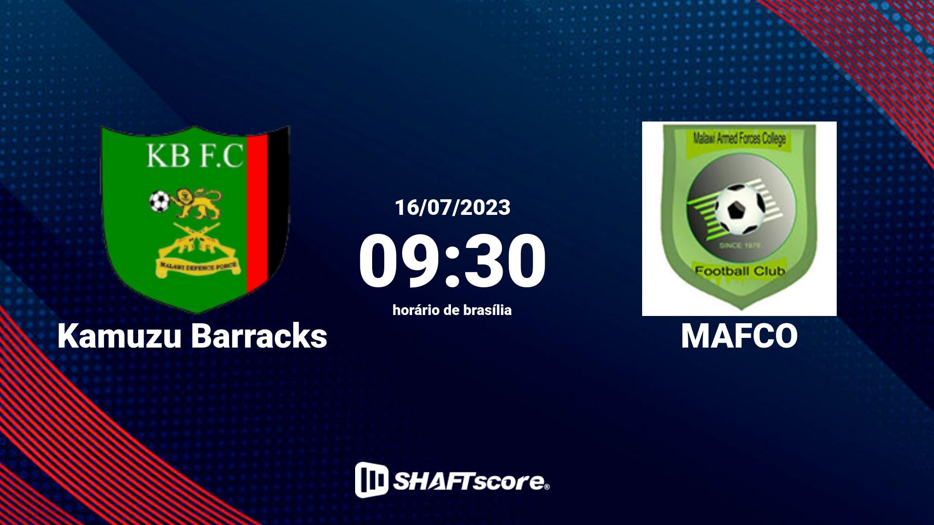 Estatísticas do jogo Kamuzu Barracks vs MAFCO 16.07 09:30