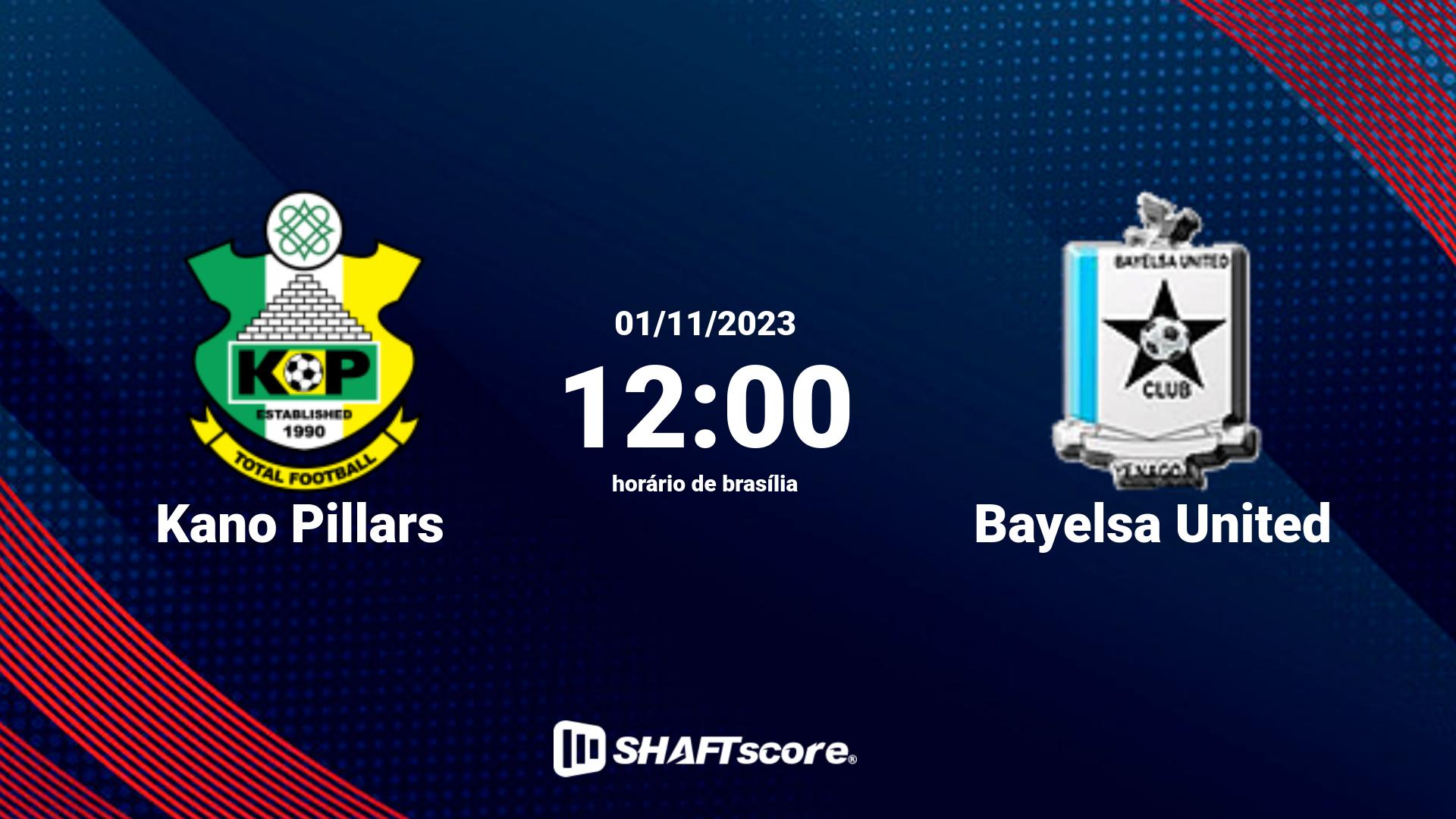 Estatísticas do jogo Kano Pillars vs Bayelsa United 01.11 12:00