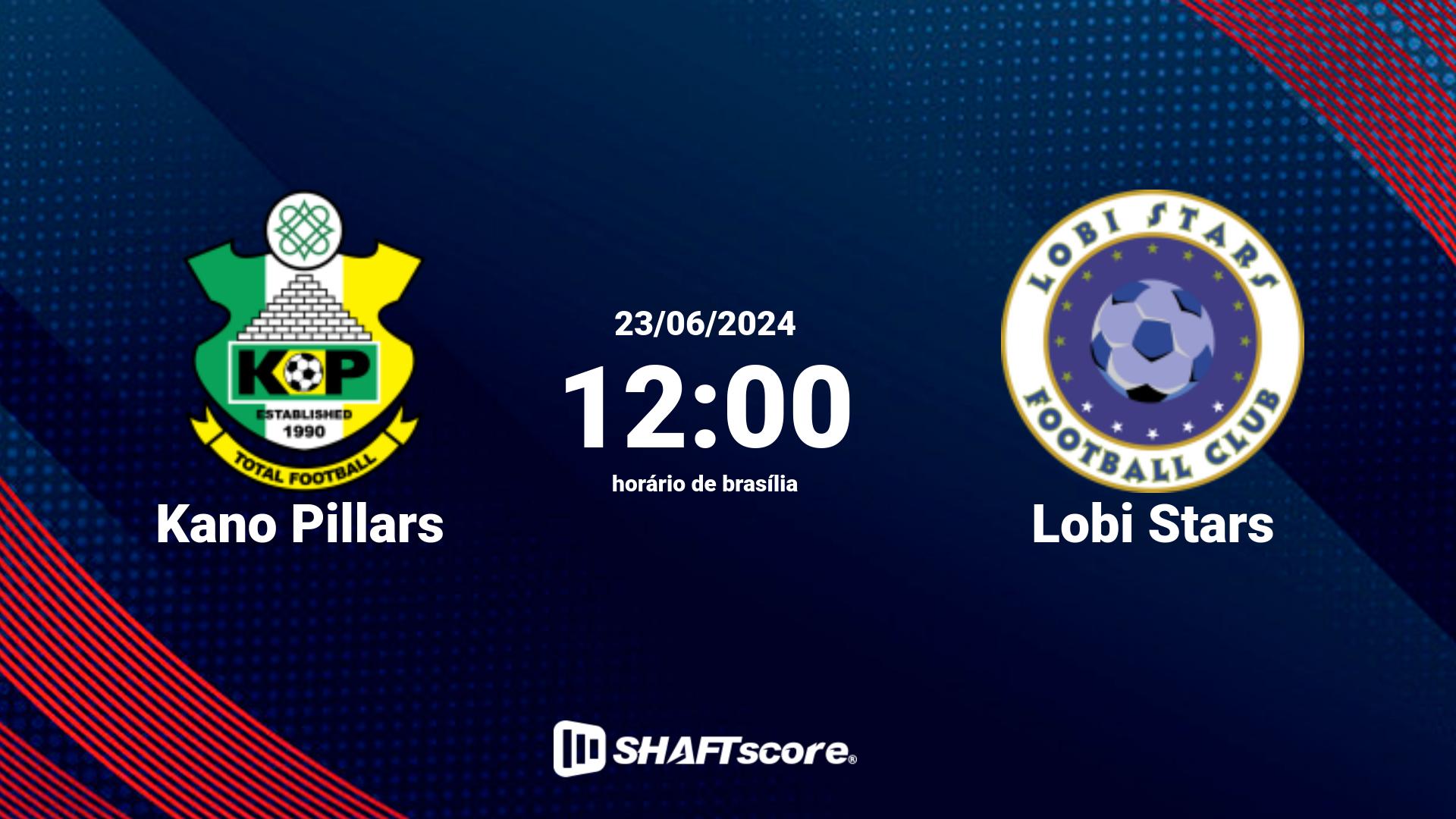 Estatísticas do jogo Kano Pillars vs Lobi Stars 23.06 12:00