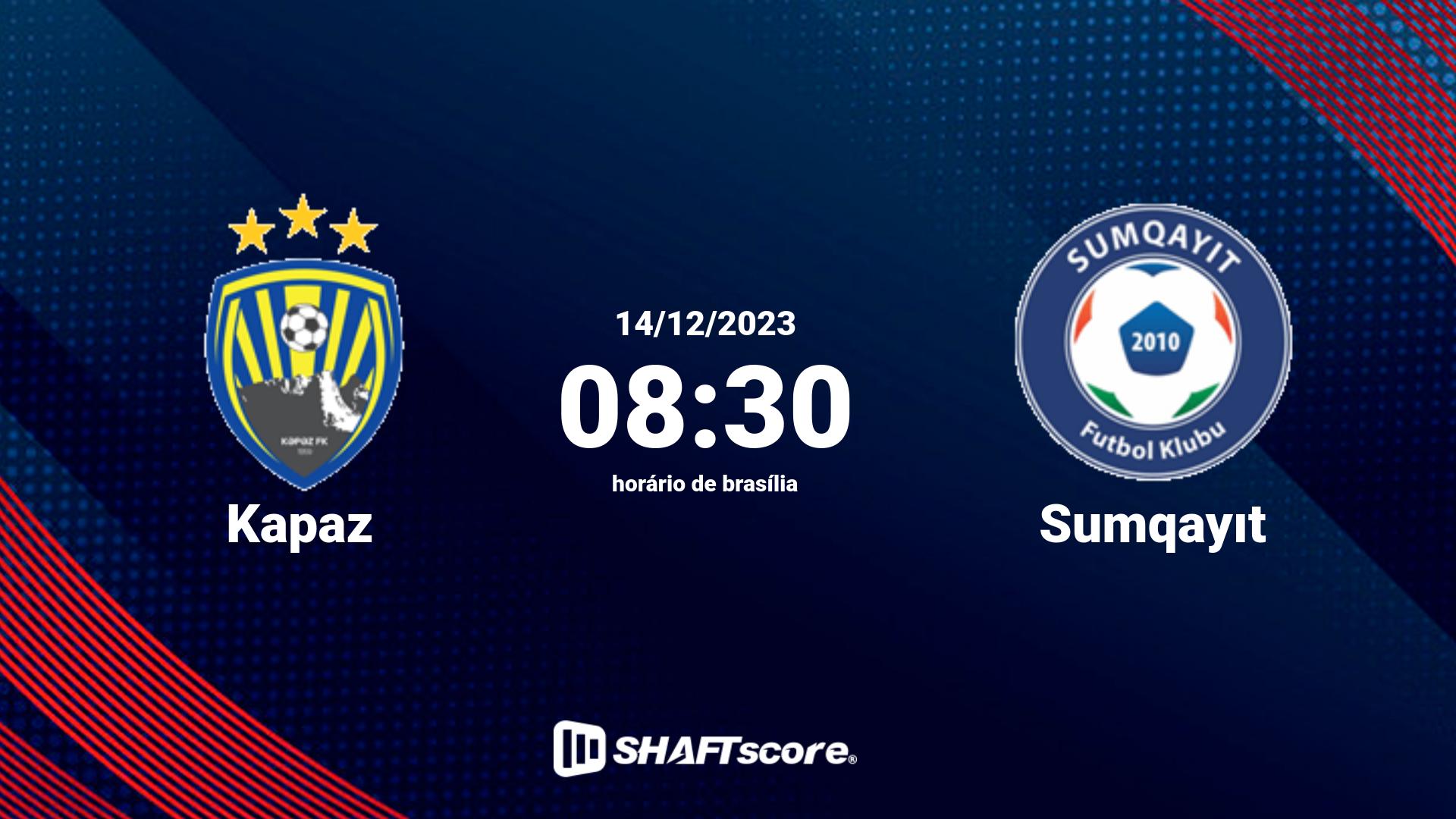 Estatísticas do jogo Kapaz vs Sumqayıt 14.12 08:30