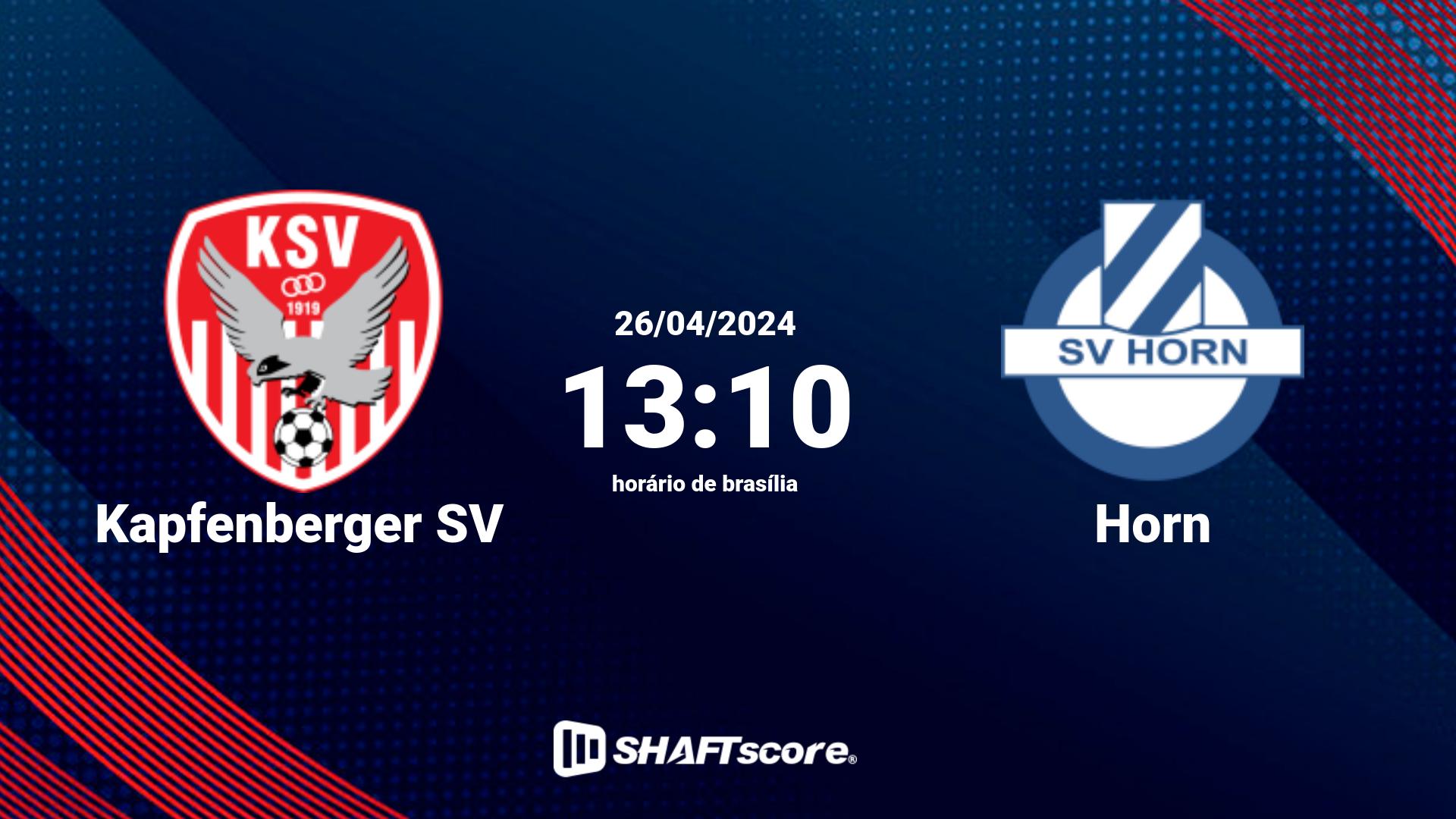 Estatísticas do jogo Kapfenberger SV vs Horn 26.04 13:10