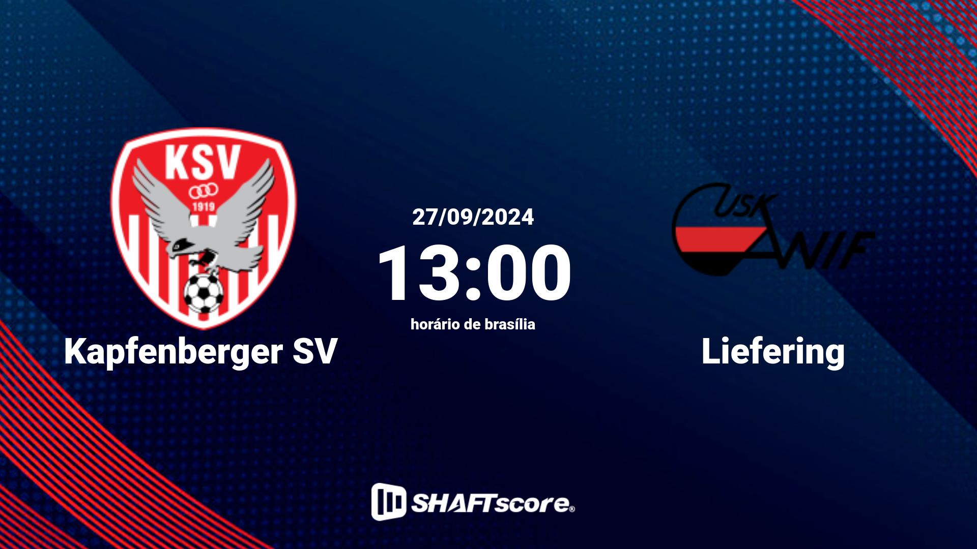 Estatísticas do jogo Kapfenberger SV vs Liefering 27.09 13:00