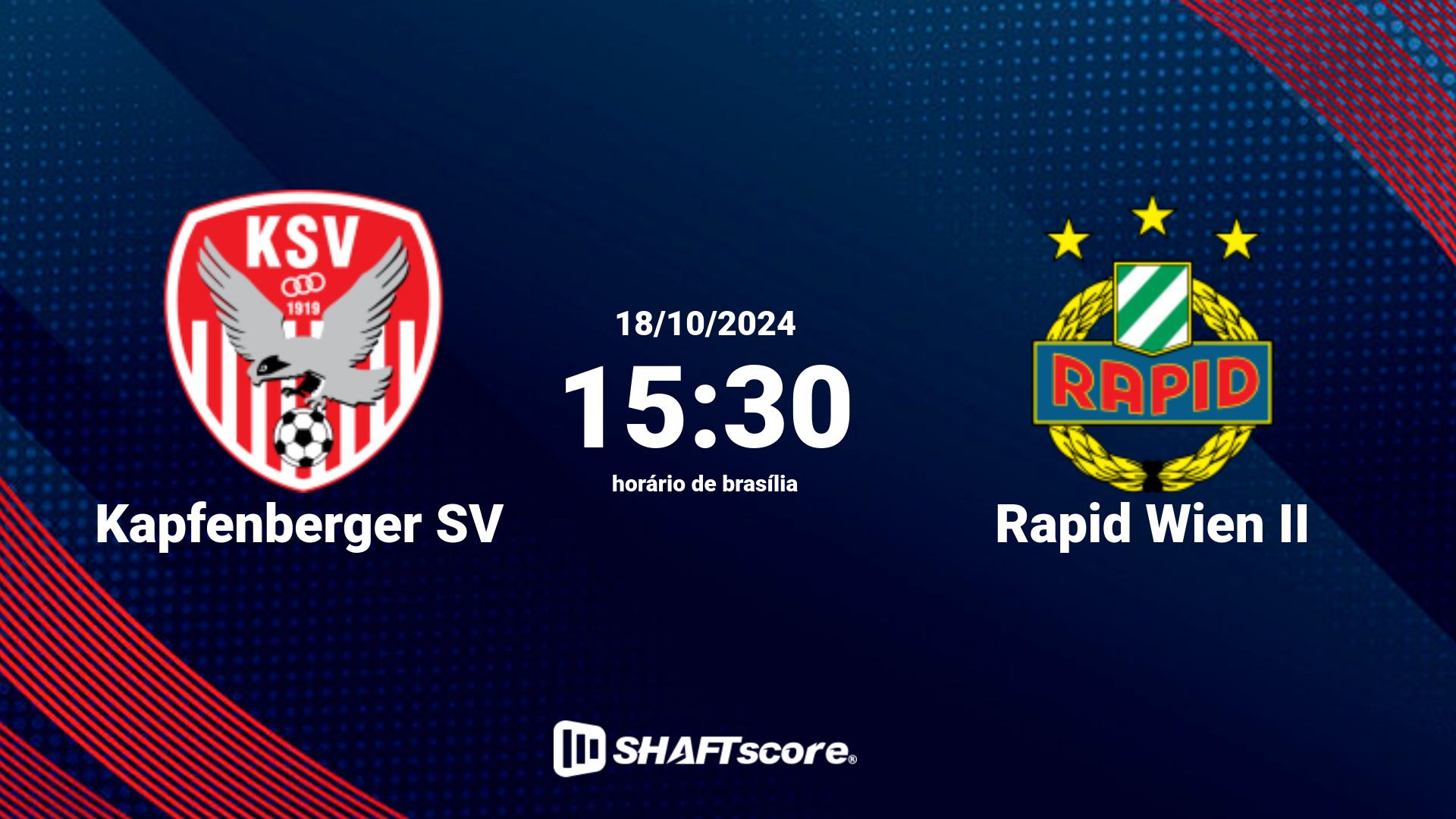 Estatísticas do jogo Kapfenberger SV vs Rapid Wien II 18.10 15:30