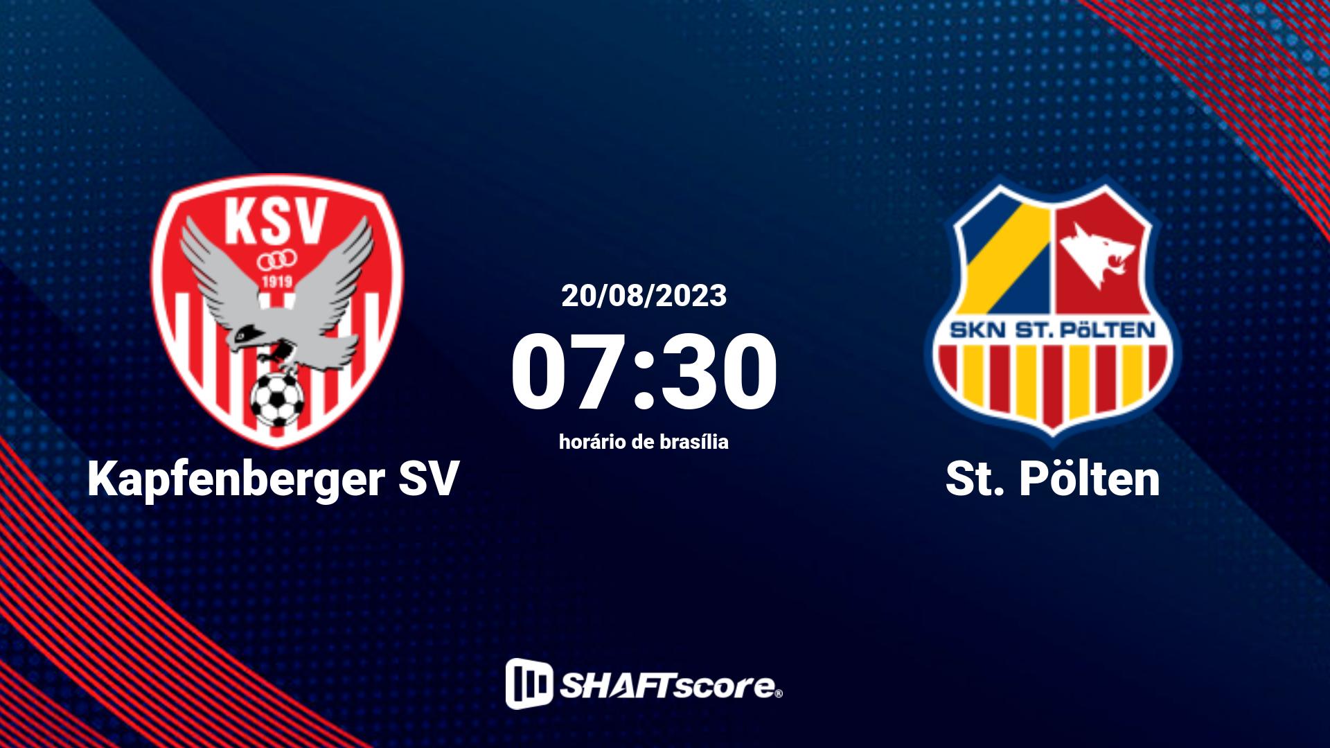 Estatísticas do jogo Kapfenberger SV vs St. Pölten 20.08 07:30