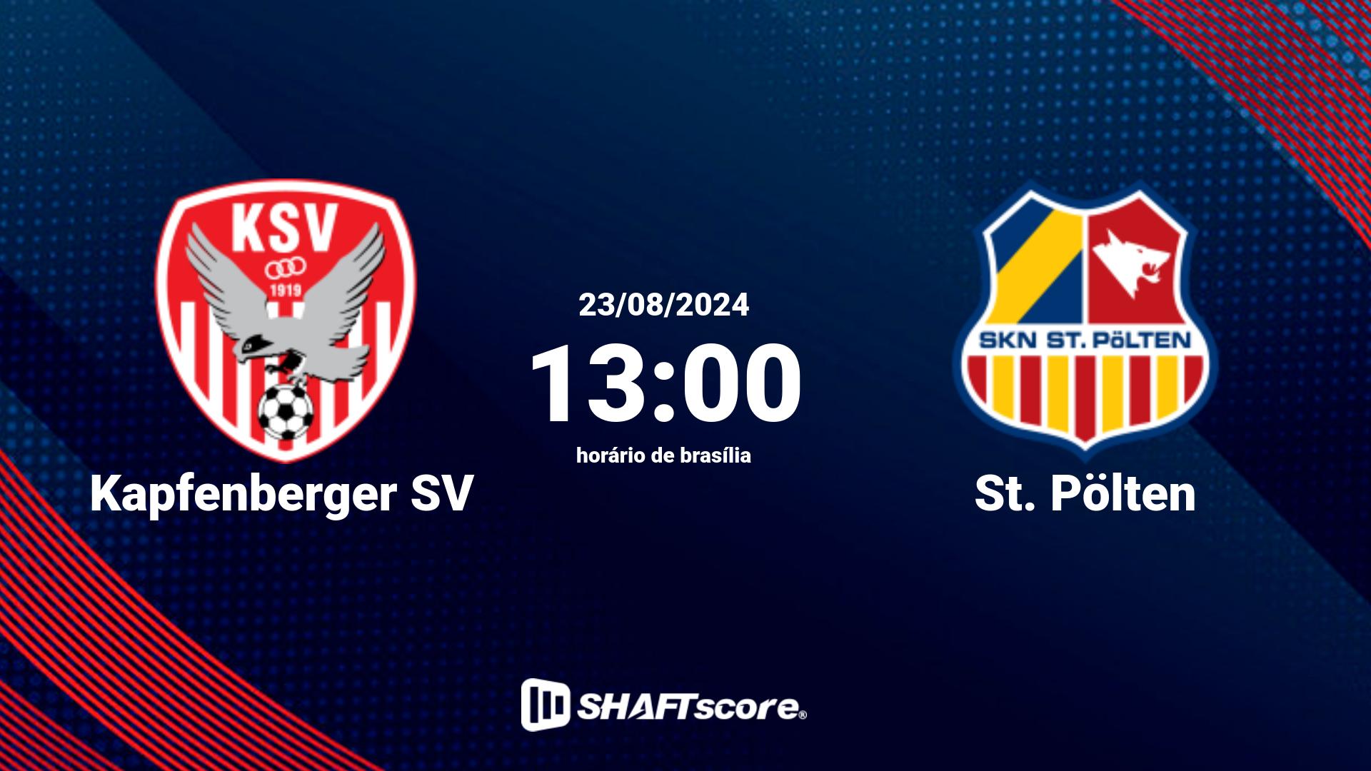 Estatísticas do jogo Kapfenberger SV vs St. Pölten 23.08 13:00