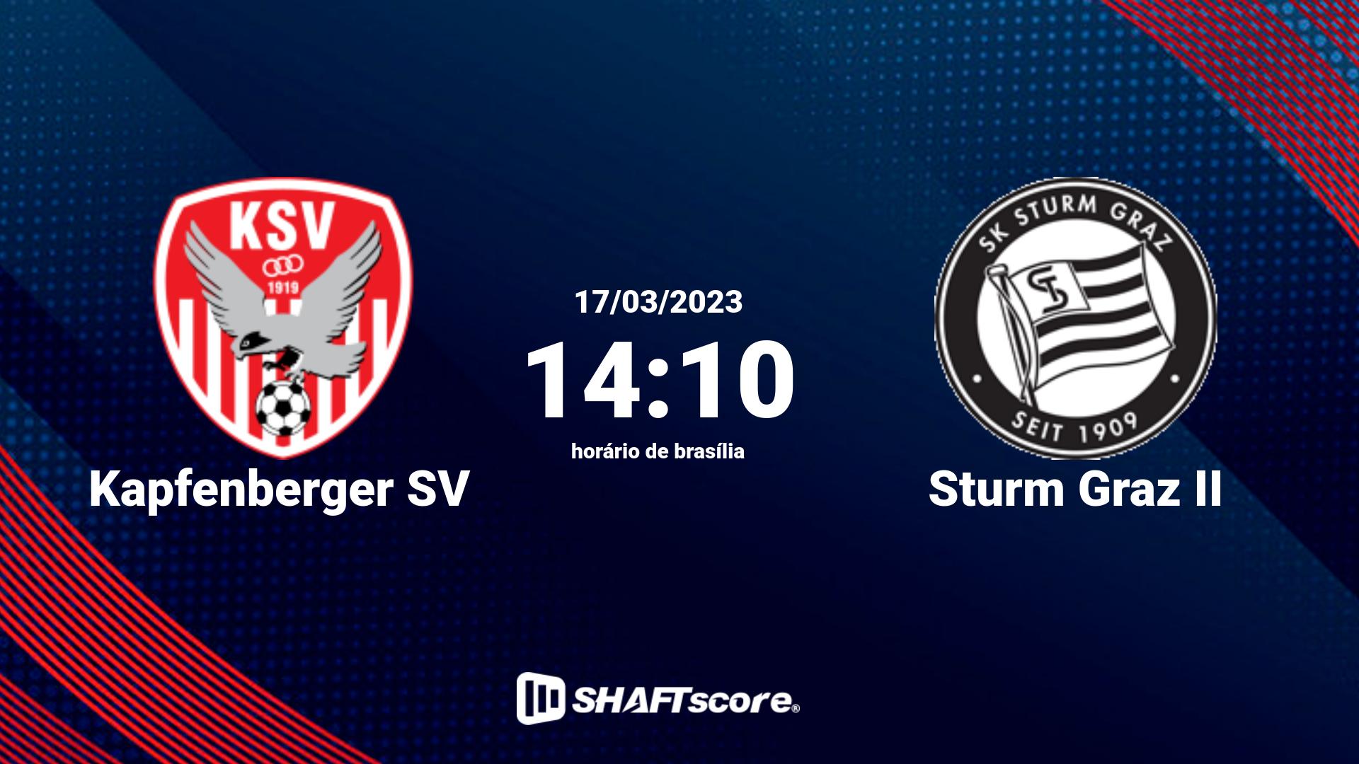 Estatísticas do jogo Kapfenberger SV vs Sturm Graz II 17.03 14:10