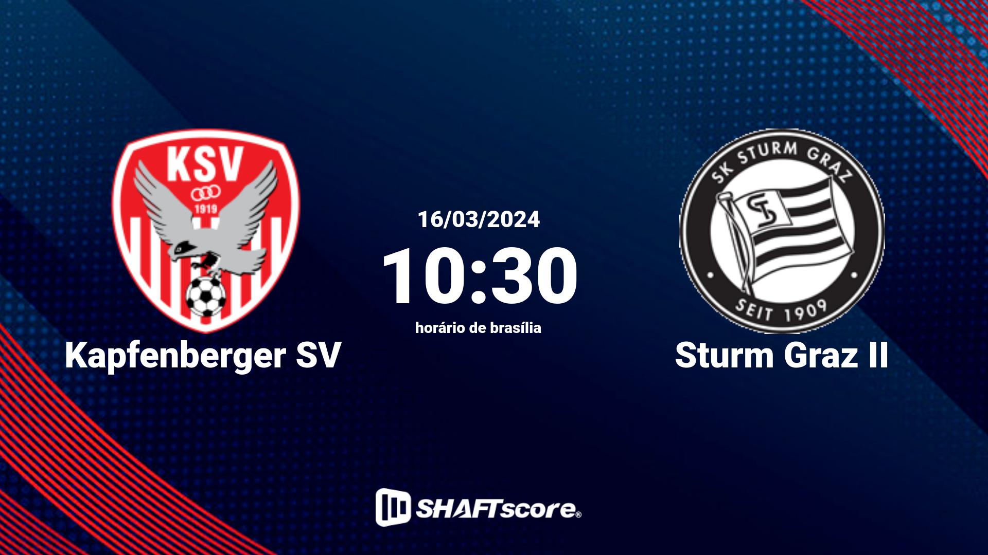 Estatísticas do jogo Kapfenberger SV vs Sturm Graz II 16.03 10:30