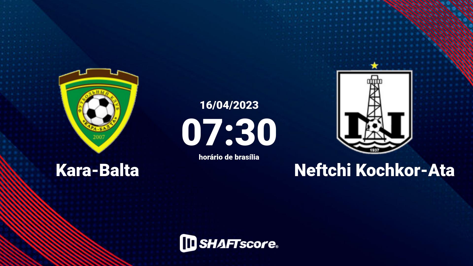 Estatísticas do jogo Kara-Balta vs Neftchi Kochkor-Ata 16.04 07:30