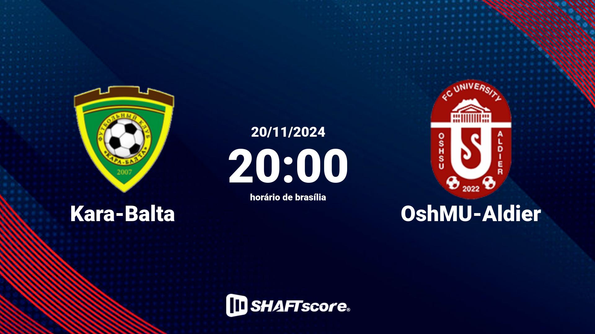 Estatísticas do jogo Kara-Balta vs OshMU-Aldier 20.11 20:00