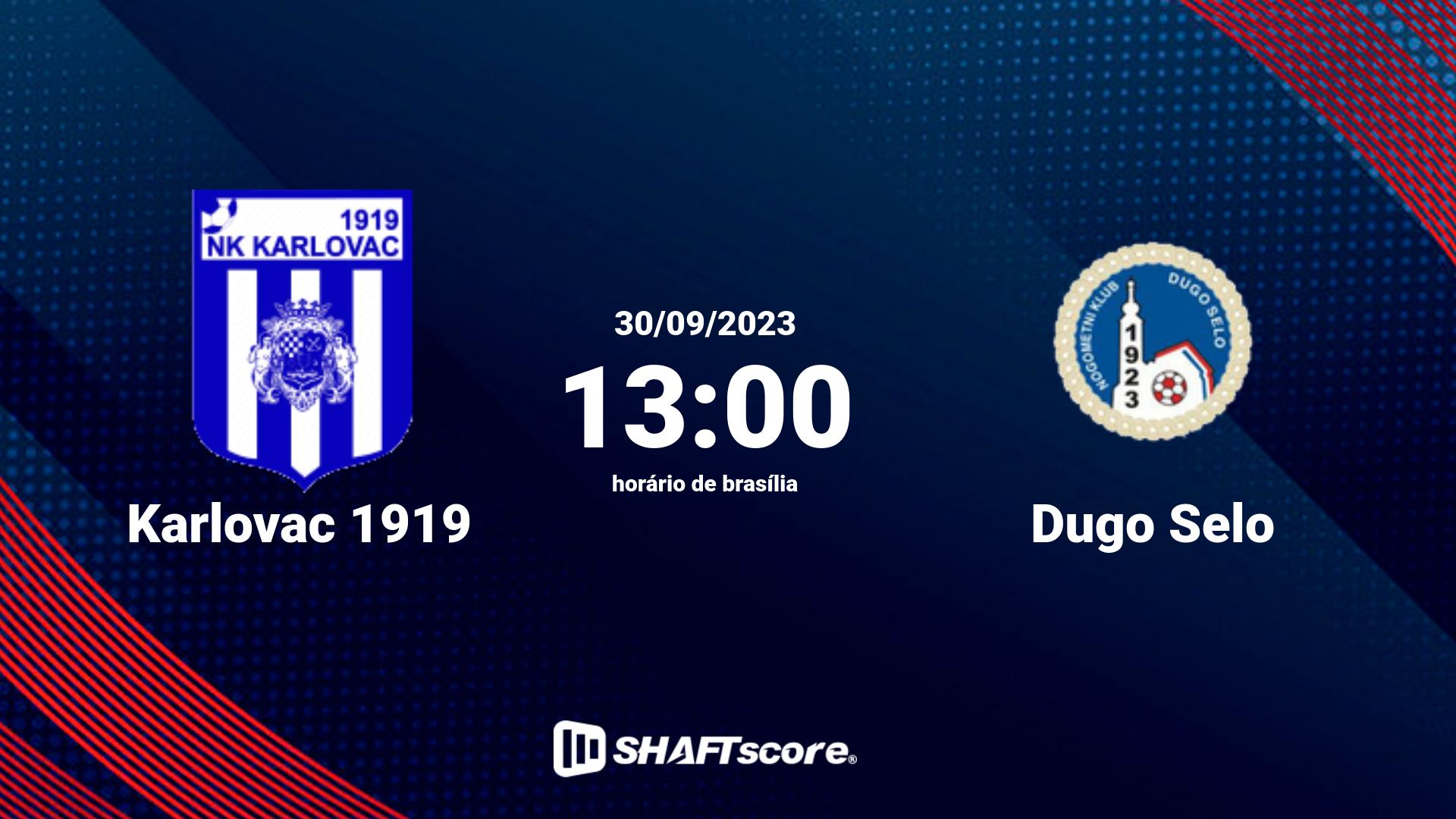 Estatísticas do jogo Karlovac 1919 vs Dugo Selo 30.09 13:00