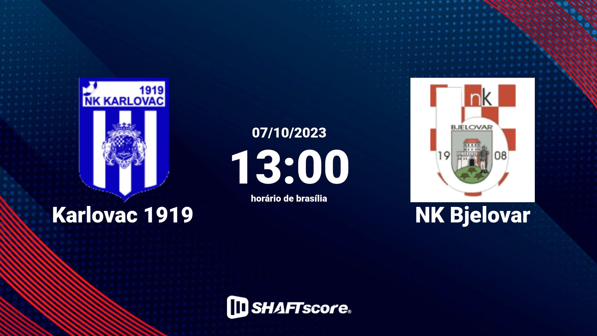 Estatísticas do jogo Karlovac 1919 vs NK Bjelovar 07.10 13:00