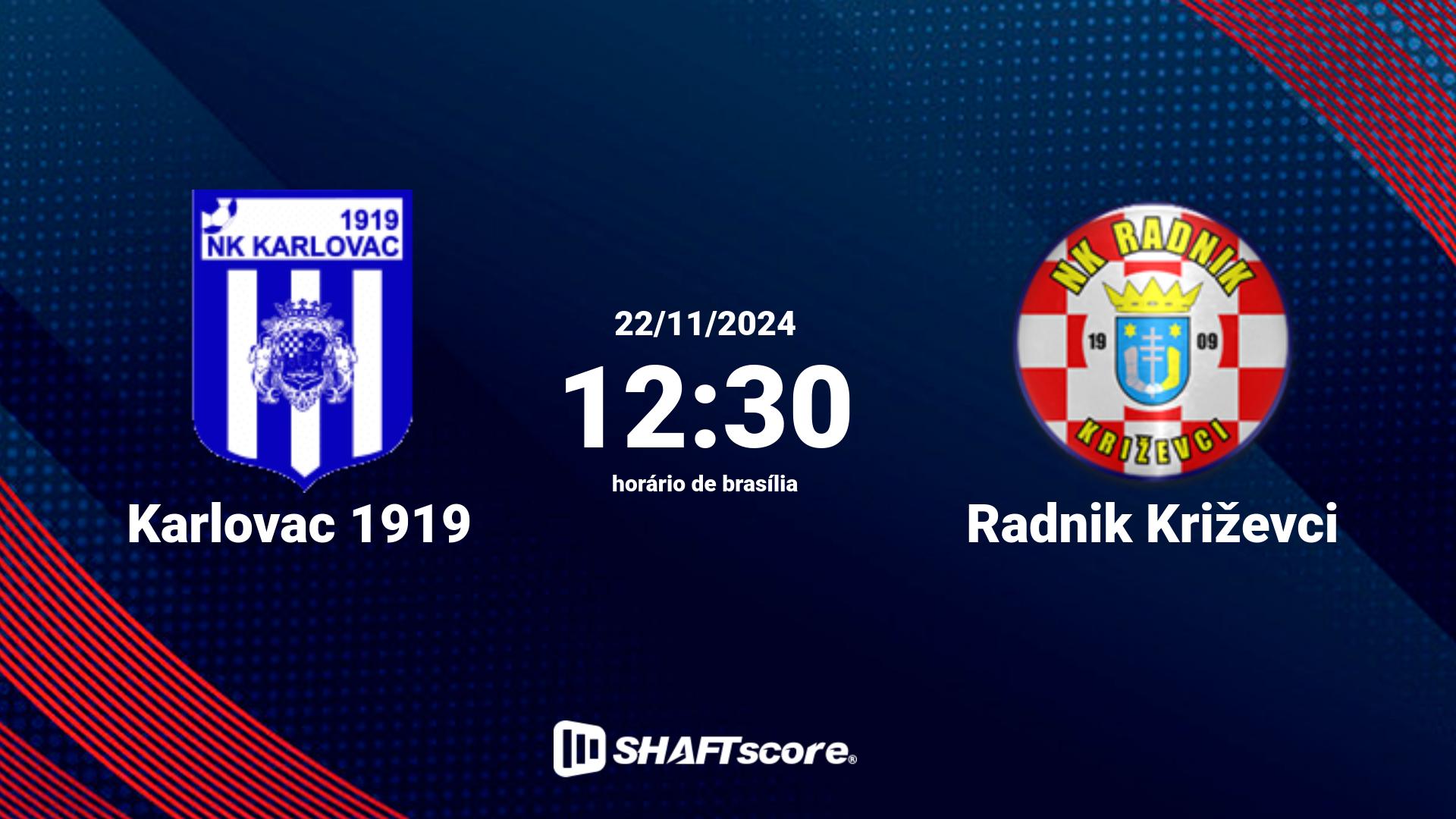 Estatísticas do jogo Karlovac 1919 vs Radnik Križevci 22.11 12:30