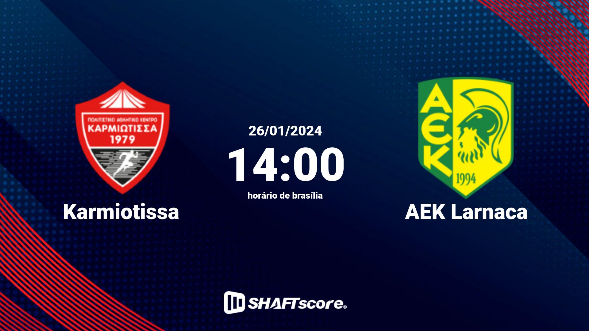 Estatísticas do jogo Karmiotissa vs AEK Larnaca 26.01 14:00